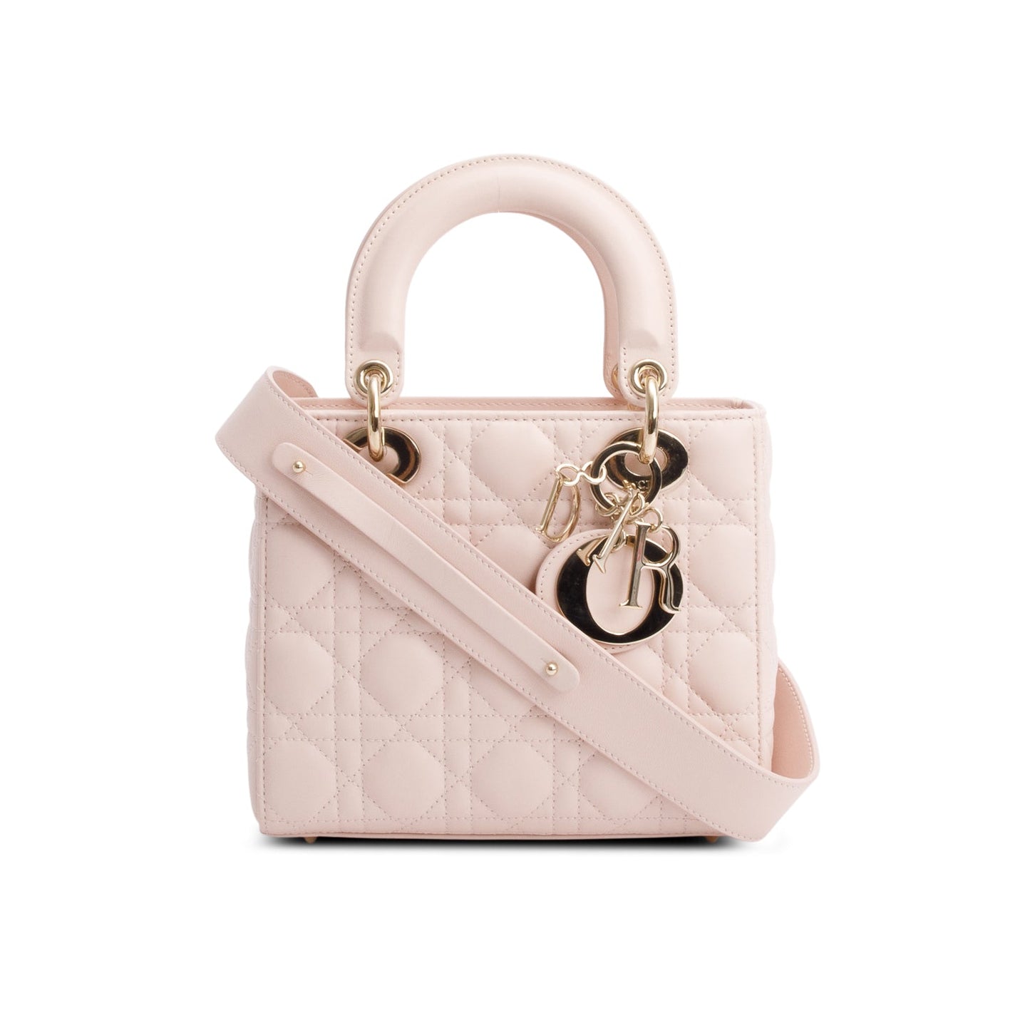 Christian Dior 2024 Pink Cannage Lambskin Leather Small Lady Dior Bag