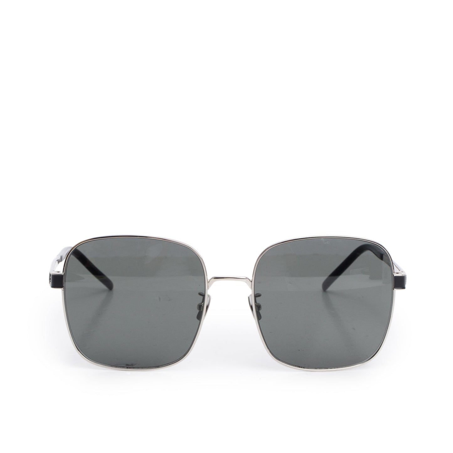 Saint Laurent Silver Tone SL M75 Square Aviator Sunglasses