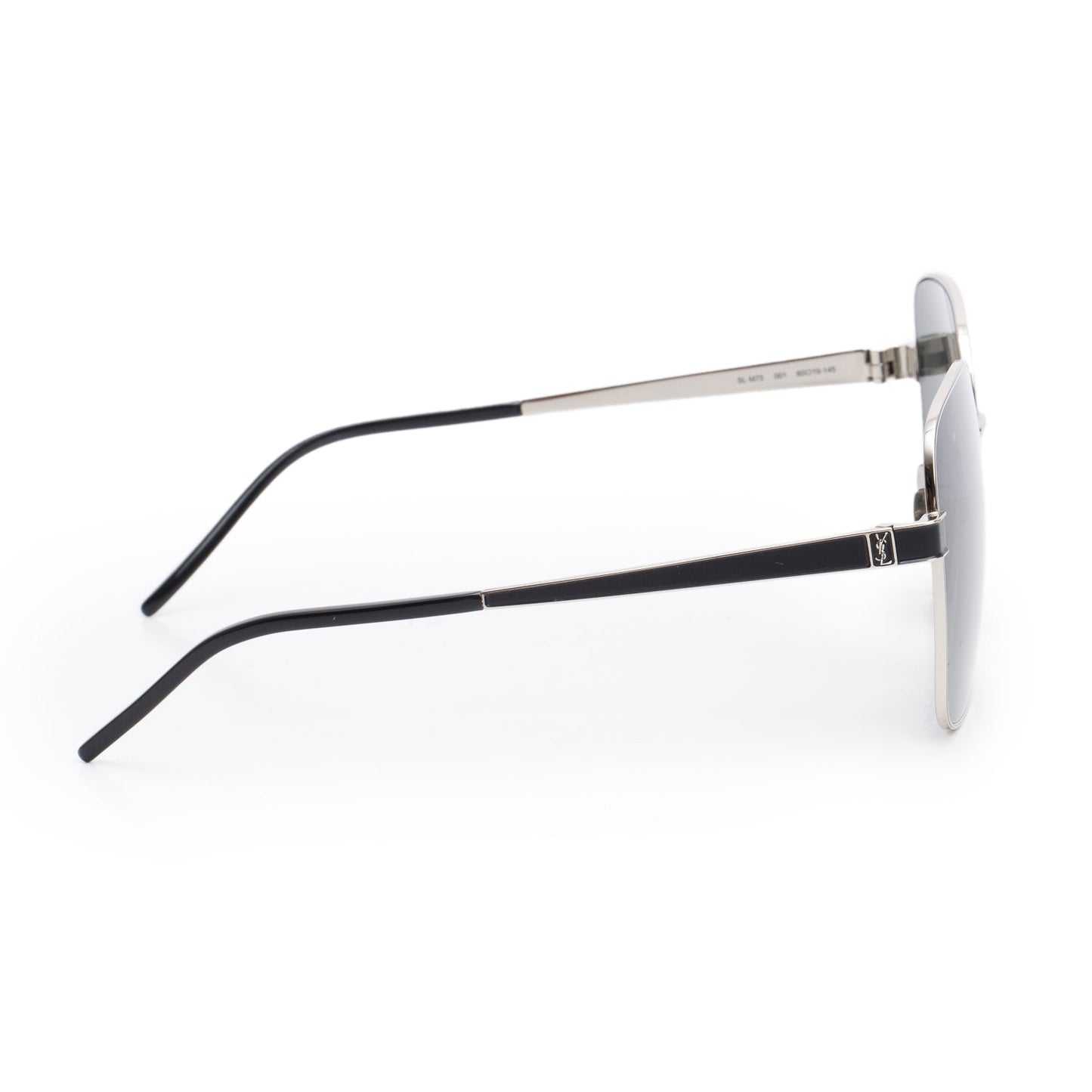 Saint Laurent Silver Tone SL M75 Square Aviator Sunglasses