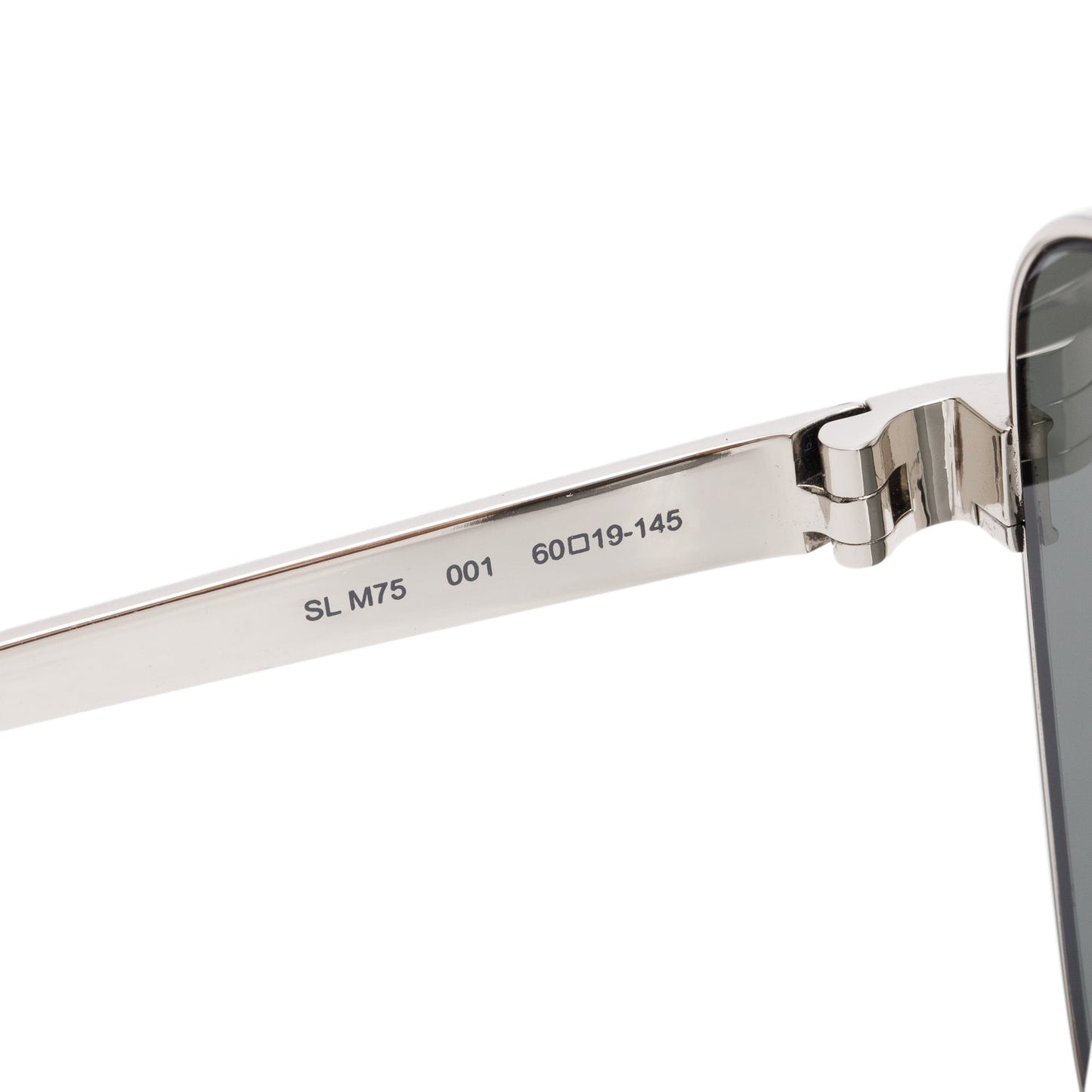 Saint Laurent Silver Tone SL M75 Square Aviator Sunglasses