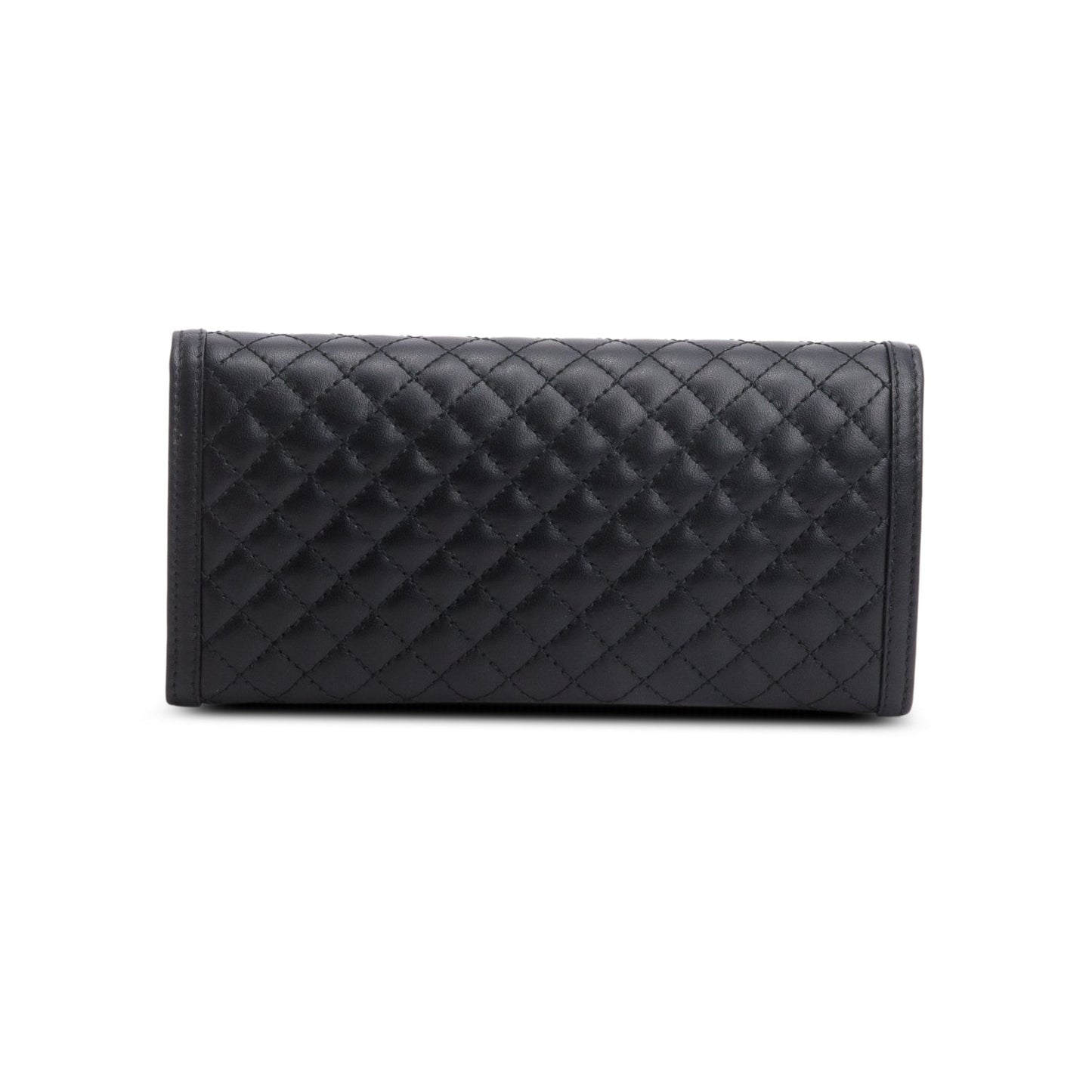 Prada Black Soft Calfskin Quilted Continental Wallet