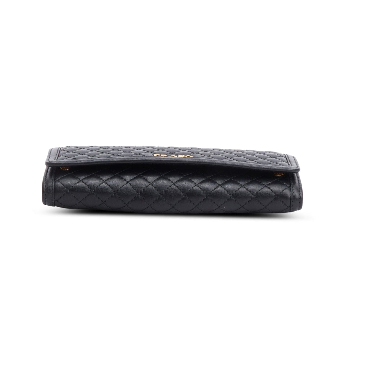 Prada Black Soft Calfskin Quilted Continental Wallet