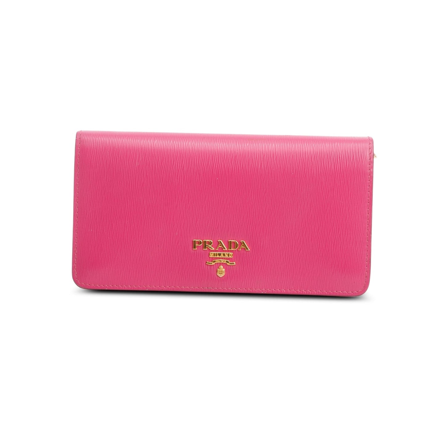 Prada Pink Vitello Move Wallet on Chain