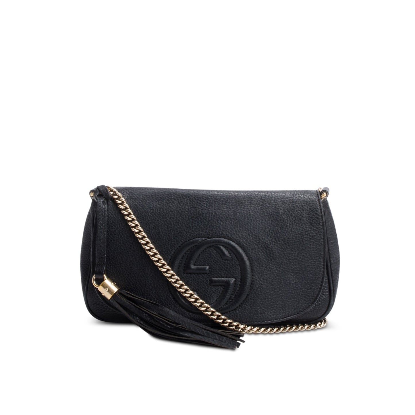 Gucci Black Leather Medium Soho Chain Crossbody Bag