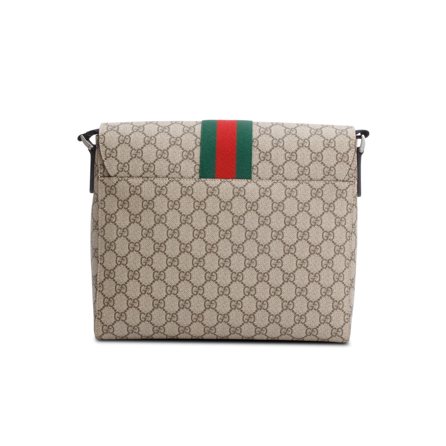Gucci GG Supreme Monogram Web Flap Messenger Bag