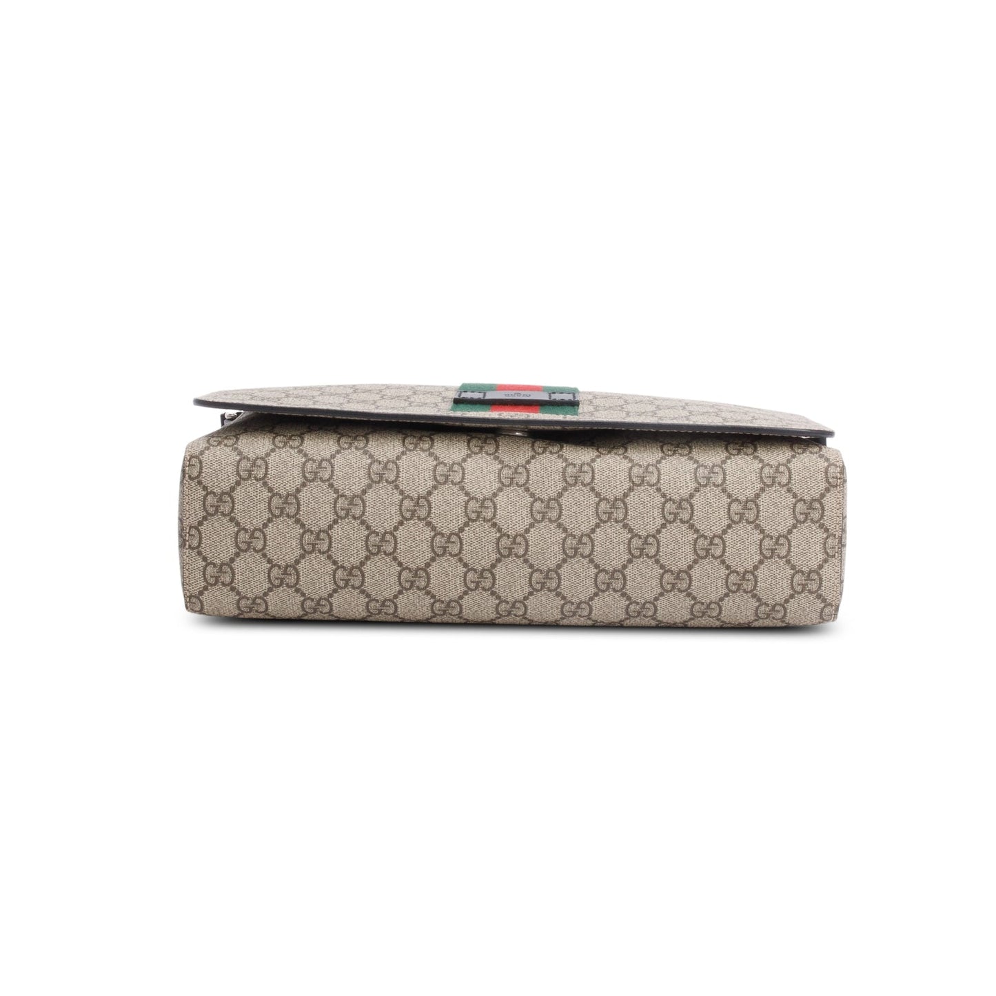 Gucci GG Supreme Monogram Web Flap Messenger Bag
