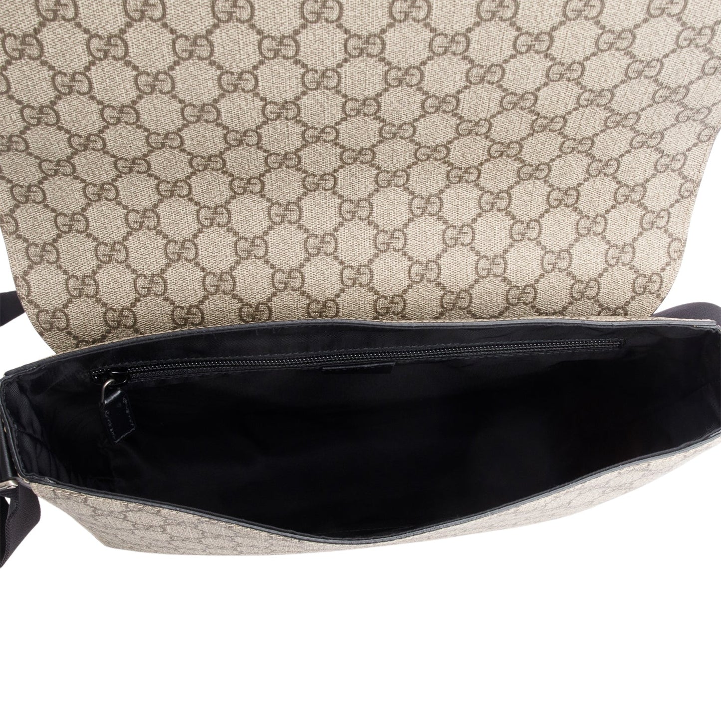 Gucci GG Supreme Monogram Web Flap Messenger Bag