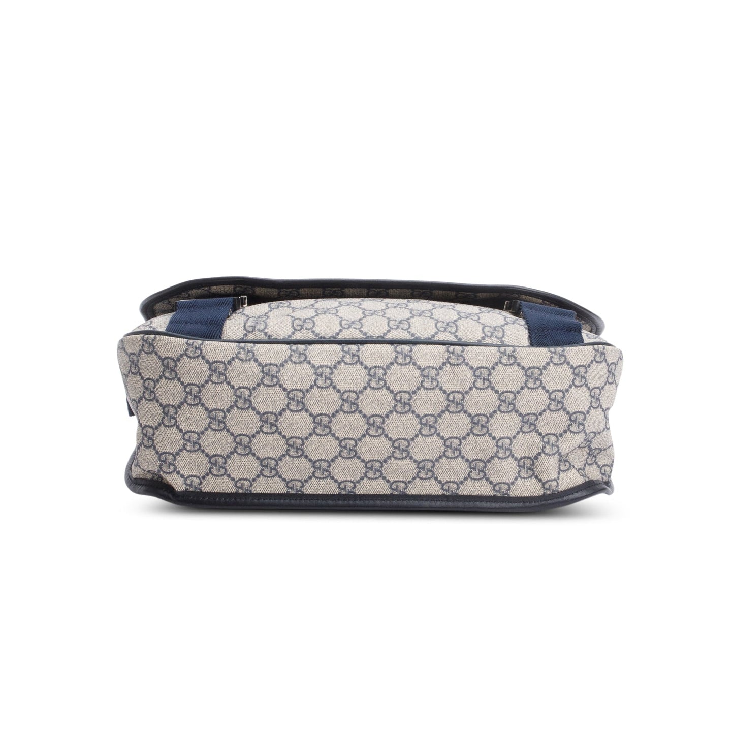 Gucci GG Plus Monogram Medium Double Buckle Flap Messenger Bag