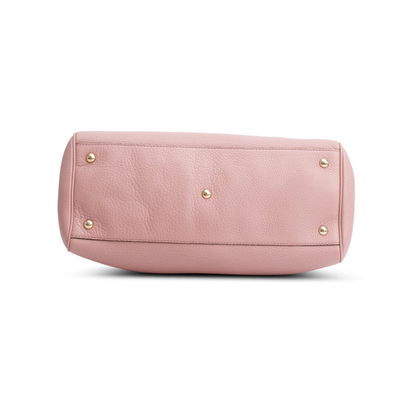 Gucci Pink Pebbled Calfskin Leather Medium Bamboo Shopper Tote