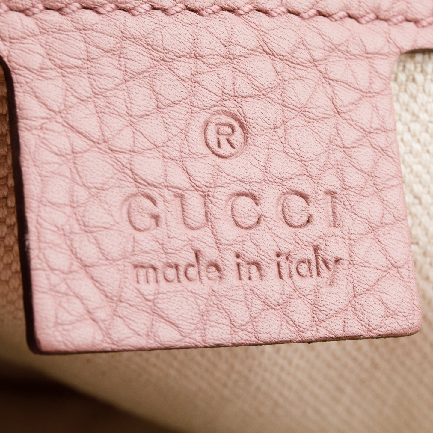 Gucci Pink Pebbled Calfskin Leather Medium Bamboo Shopper Tote