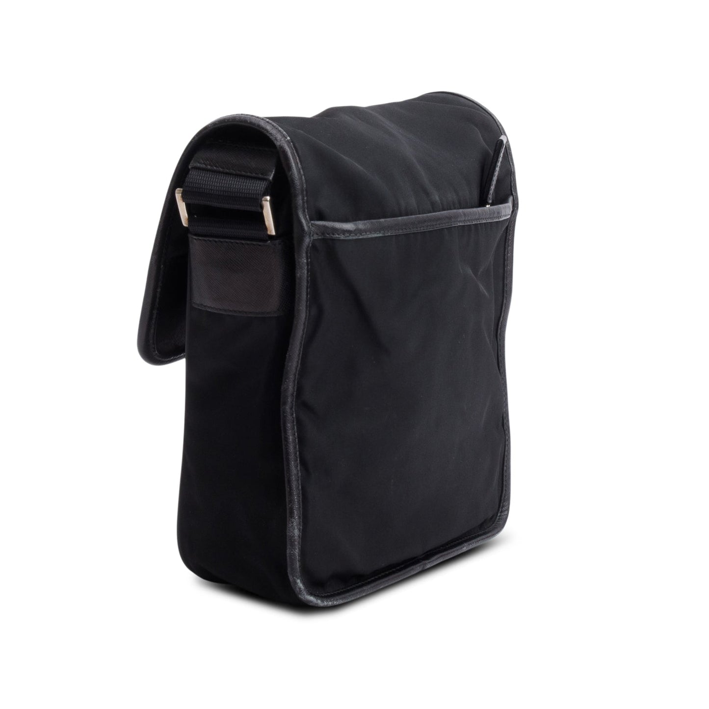 Prada Black Nylon Buckle Messenger Bag