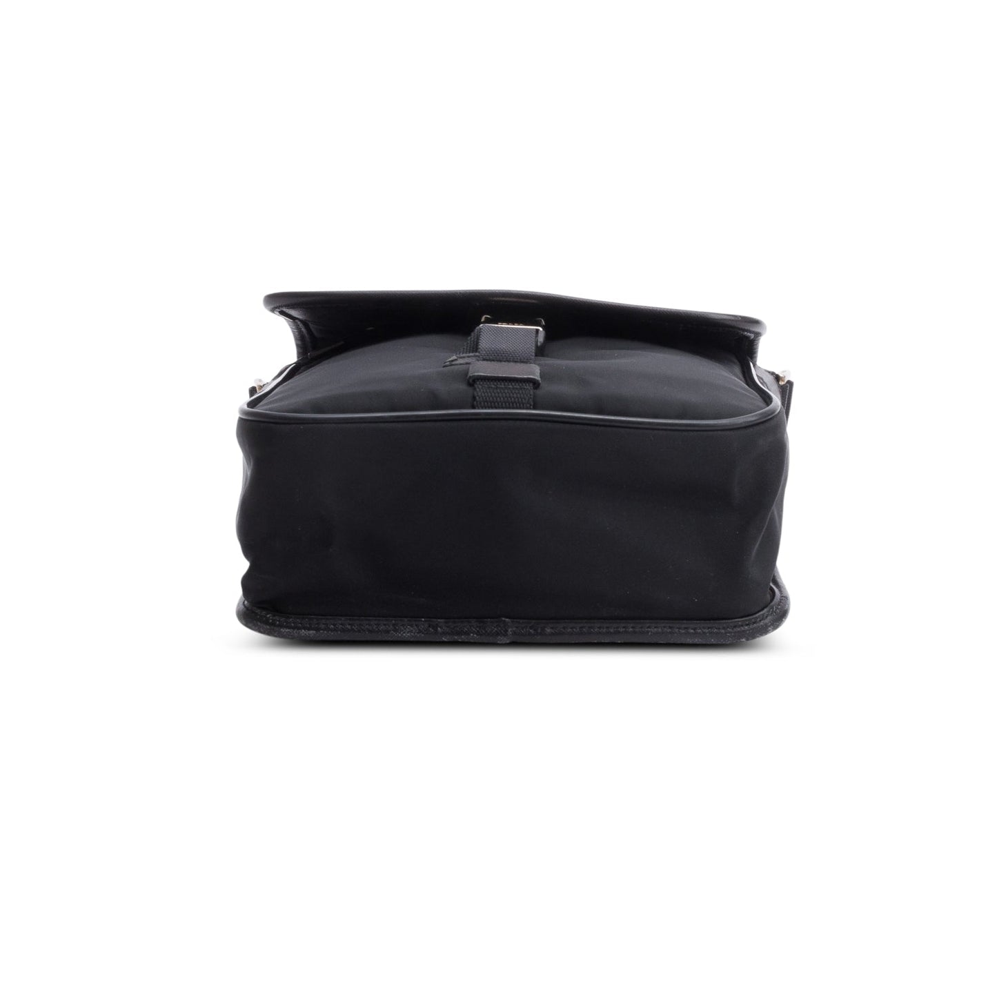 Prada Black Nylon Buckle Messenger Bag