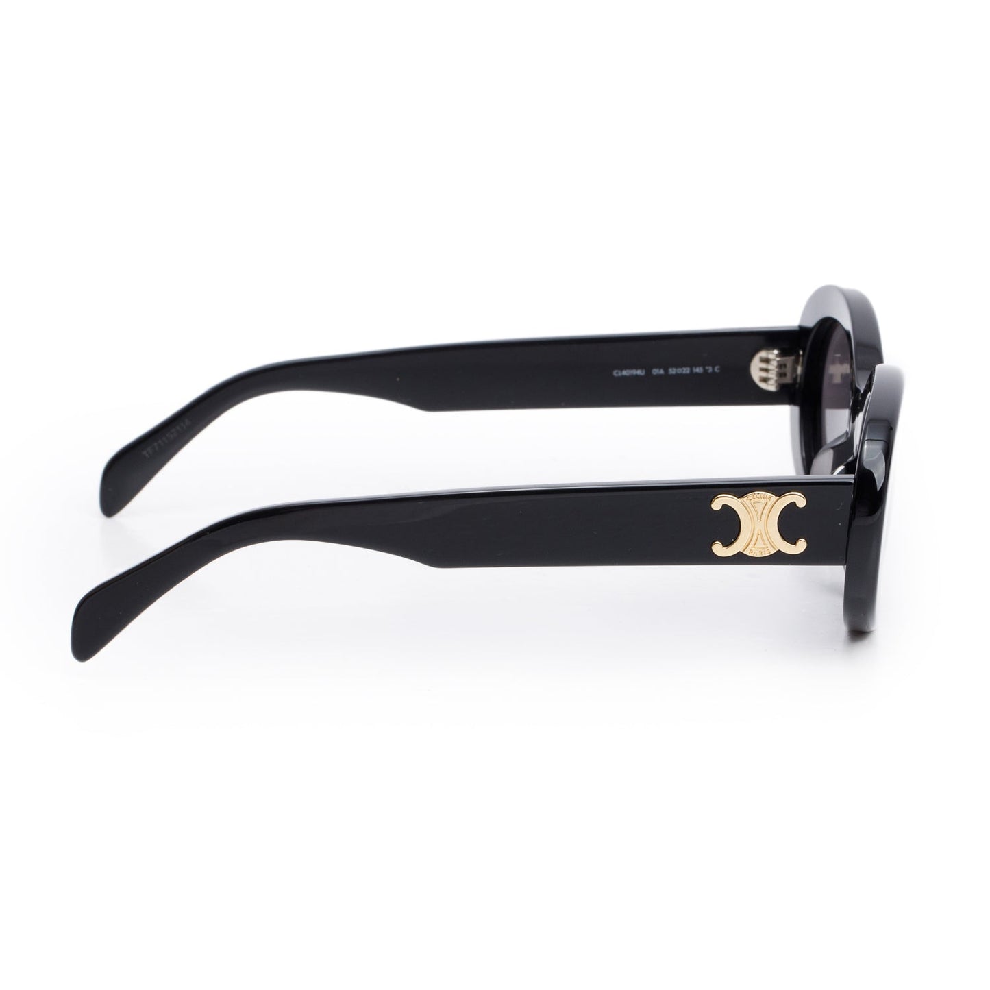 Celine CL40194U Black Acetate Triomphe 01 Oval Sunglasses