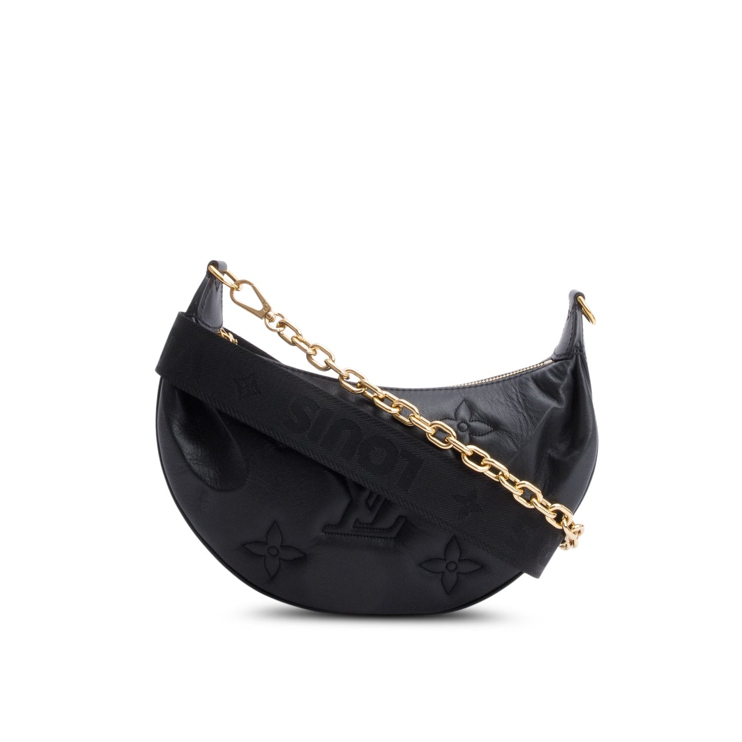 Louis Vuitton Black Bubblegram Embossed Leather Over The Moon Bag