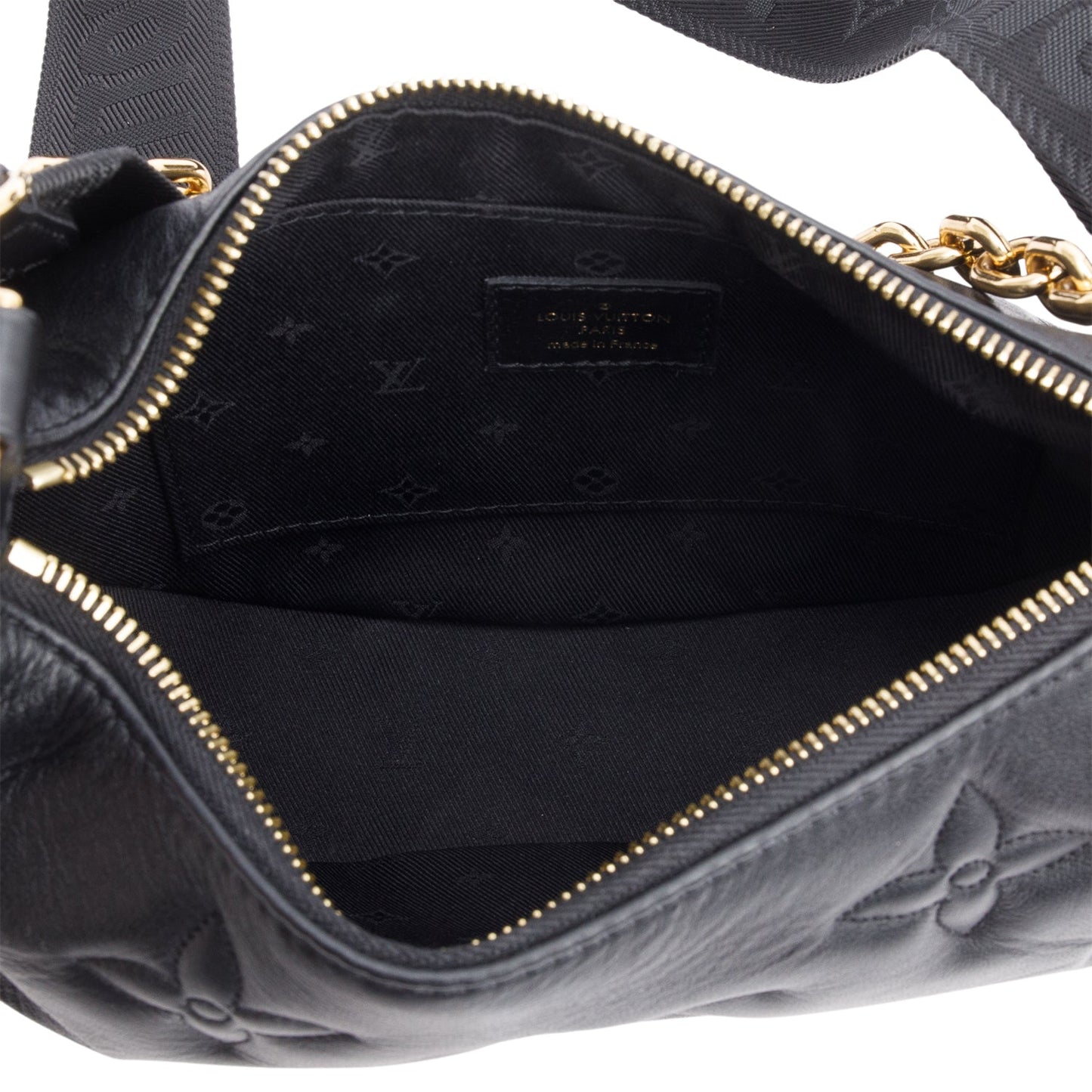 Louis Vuitton Black Bubblegram Embossed Leather Over The Moon Bag