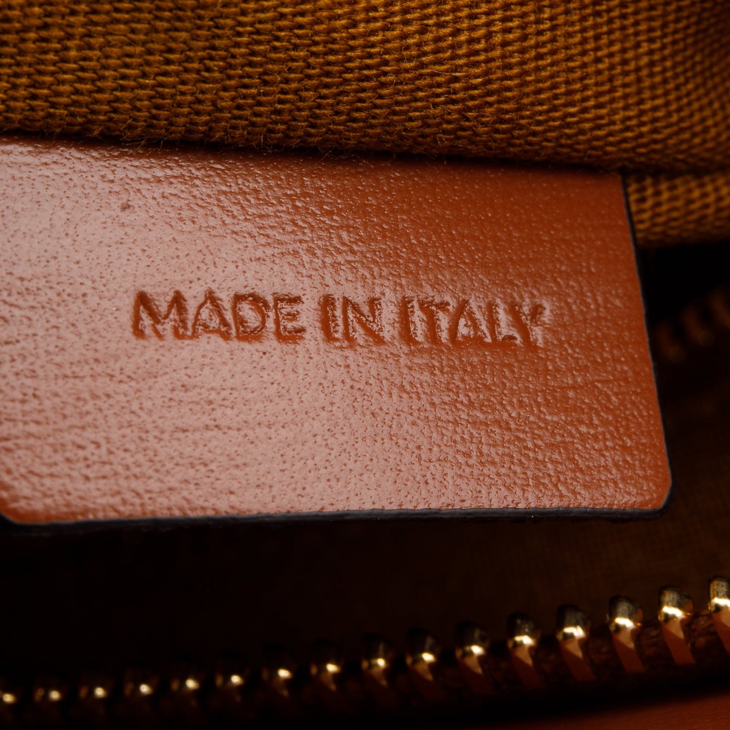 Celine 2024 Tan Shiny Calfskin Leather Lock Toiletry Pouch