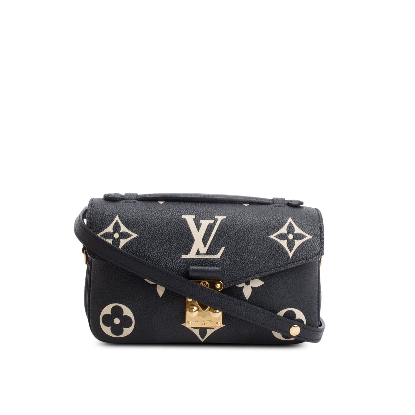 Louis Vuitton 2023 Black/Beige Bicolor Monogram Empreinte Leather East West Pochette Metis