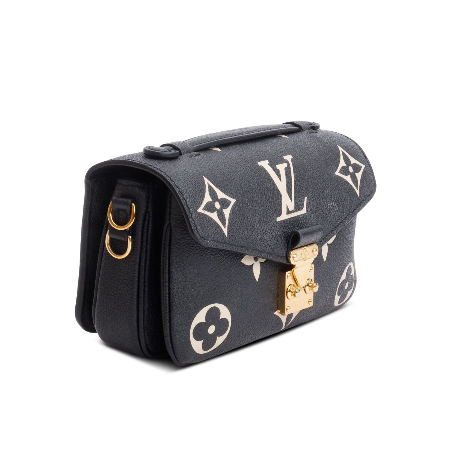 Louis Vuitton 2023 Black/Beige Bicolor Monogram Empreinte Leather East West Pochette Metis