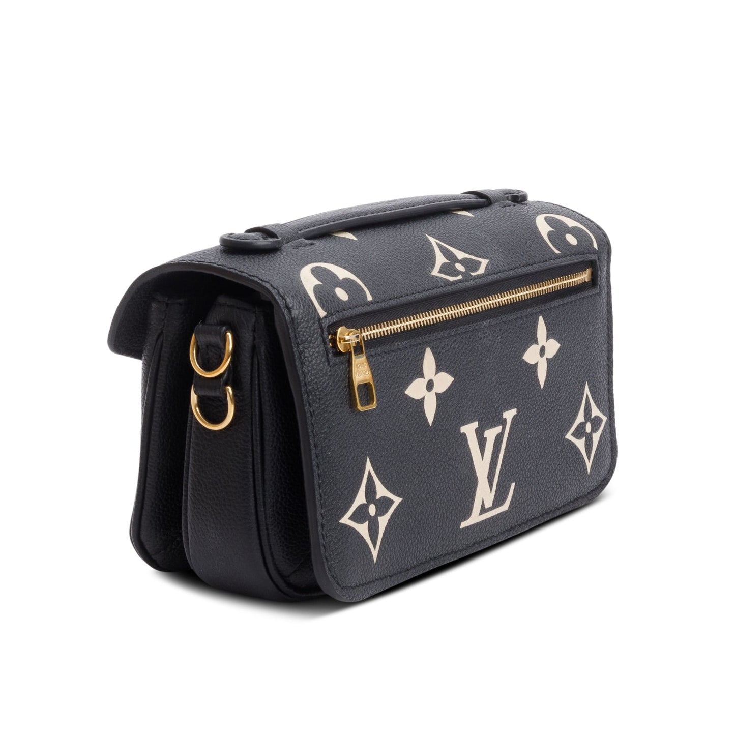 Louis Vuitton 2023 Black/Beige Bicolor Monogram Empreinte Leather East West Pochette Metis