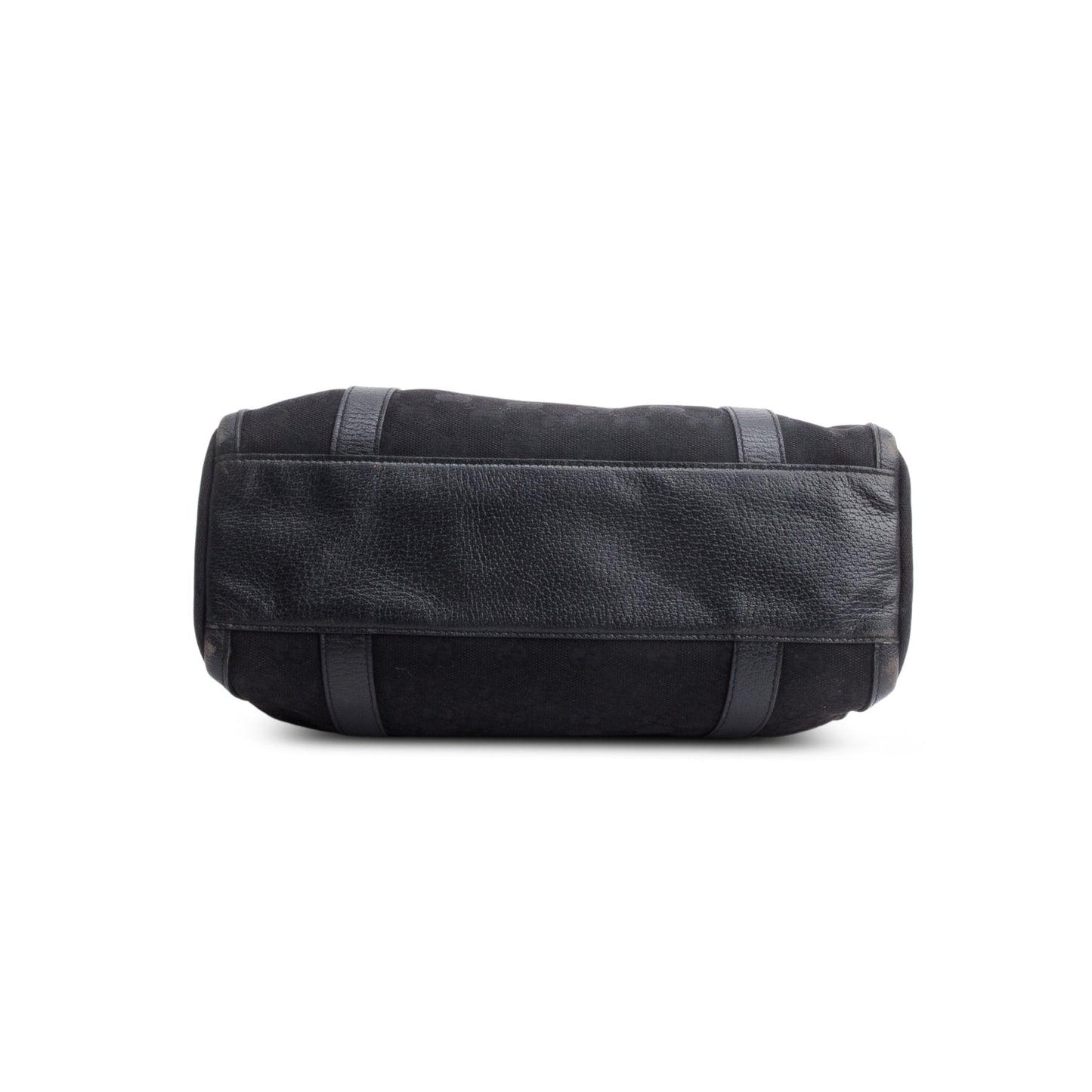 Gucci Black Leather Trim GG Canvas Small Abbey Boston Bag