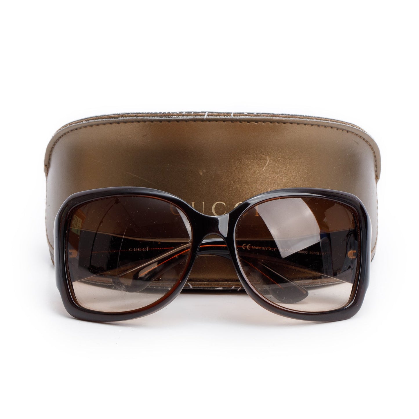 Gucci GG2695/S Brown Acetate CC Logo Oversized Square Sunglasses
