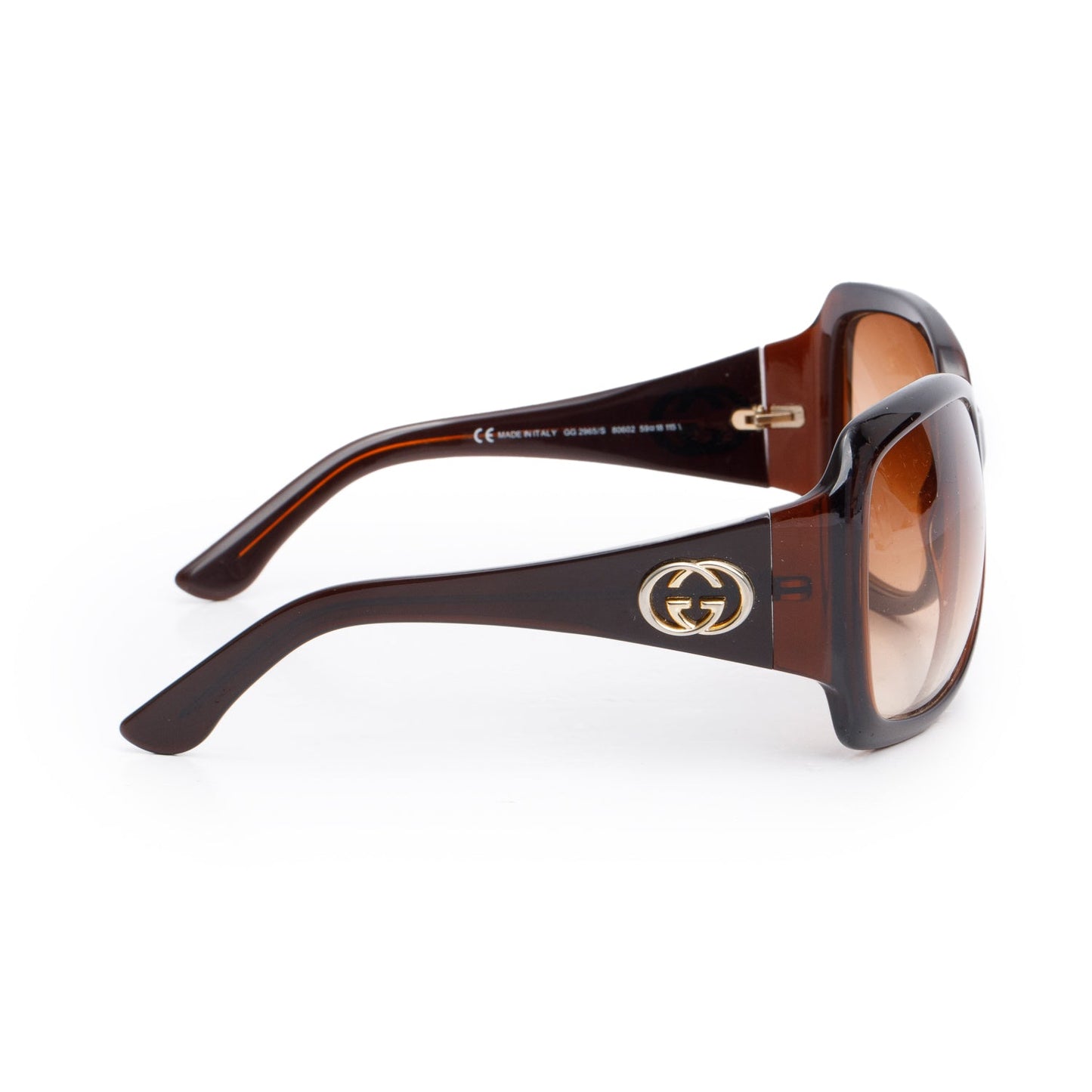 Gucci GG2695/S Brown Acetate CC Logo Oversized Square Sunglasses