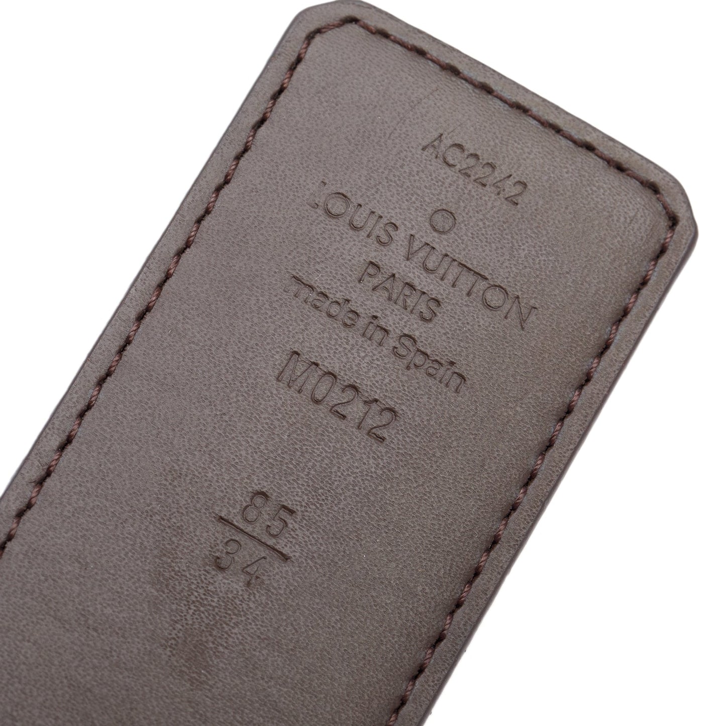 Louis Vuitton 2022 Damier Ebene Canvas Brown Leather Reversible LV Initials 40 MM Belt 85 34