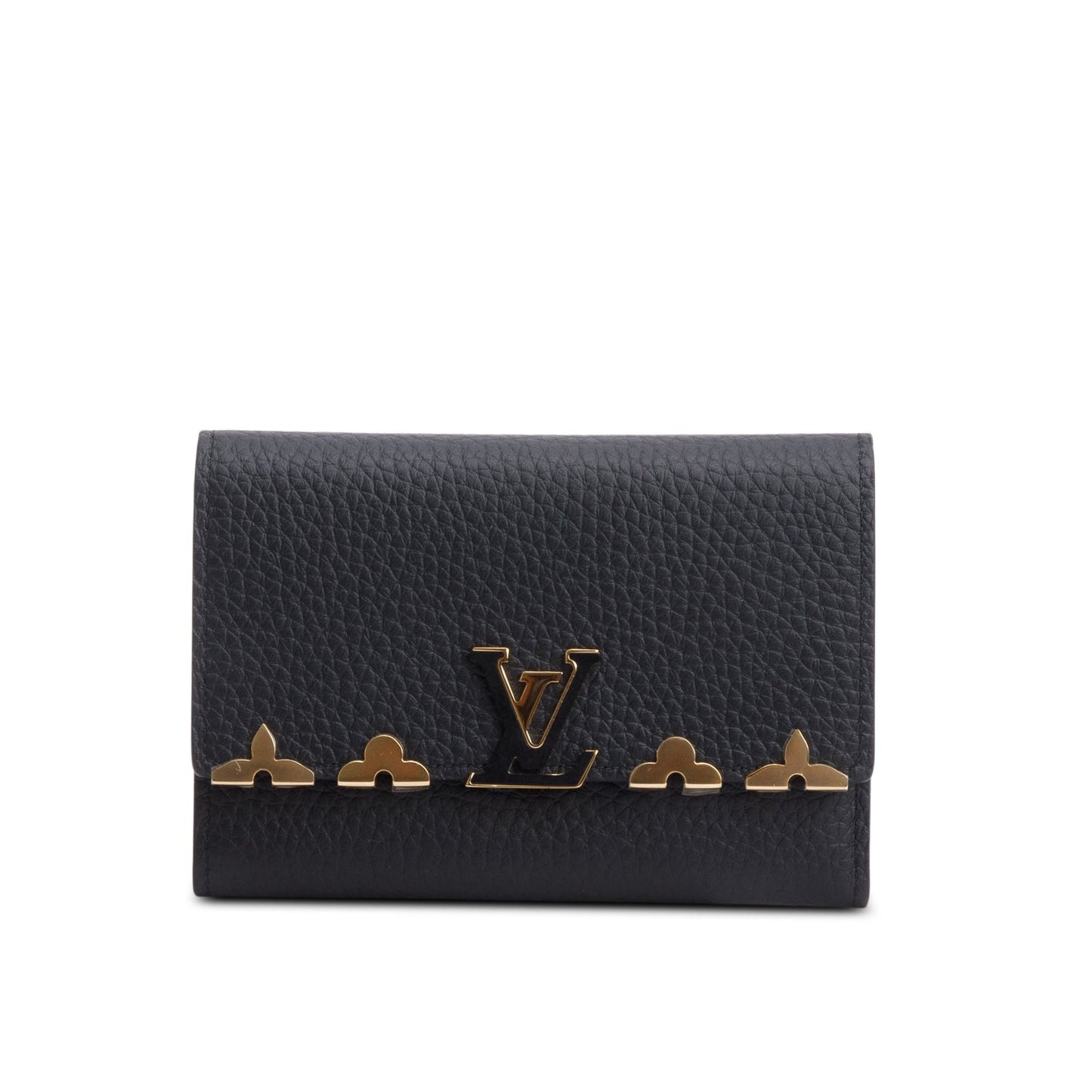 Louis Vuitton Black Taurillon Leather Capucines Compact Wallet