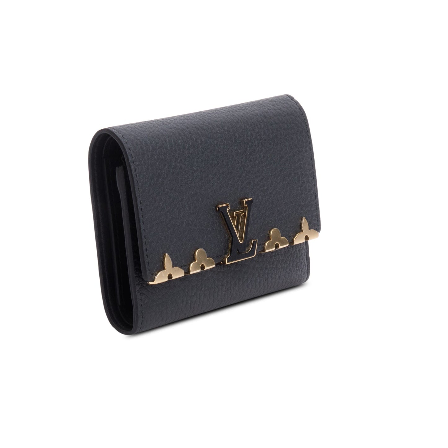 Louis Vuitton Black Taurillon Leather Capucines Compact Wallet
