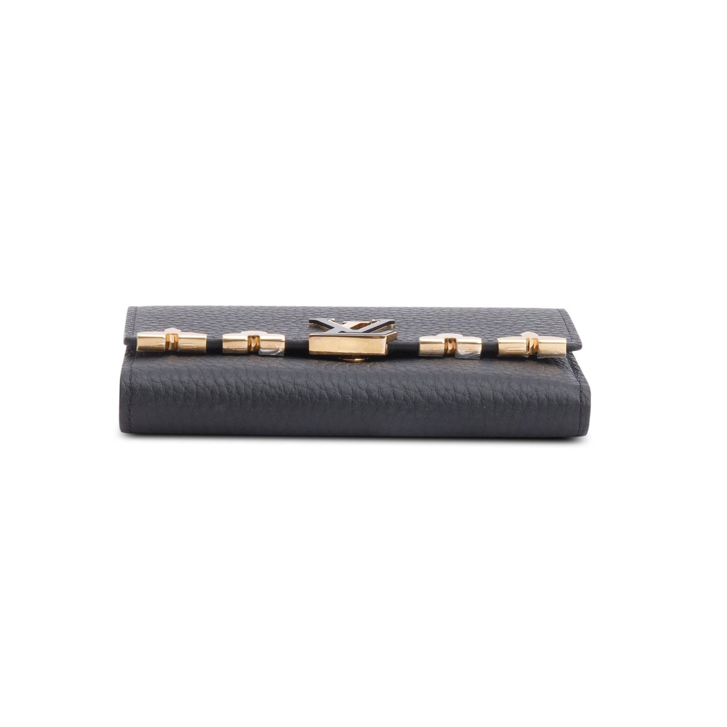 Louis Vuitton Black Taurillon Leather Capucines Compact Wallet