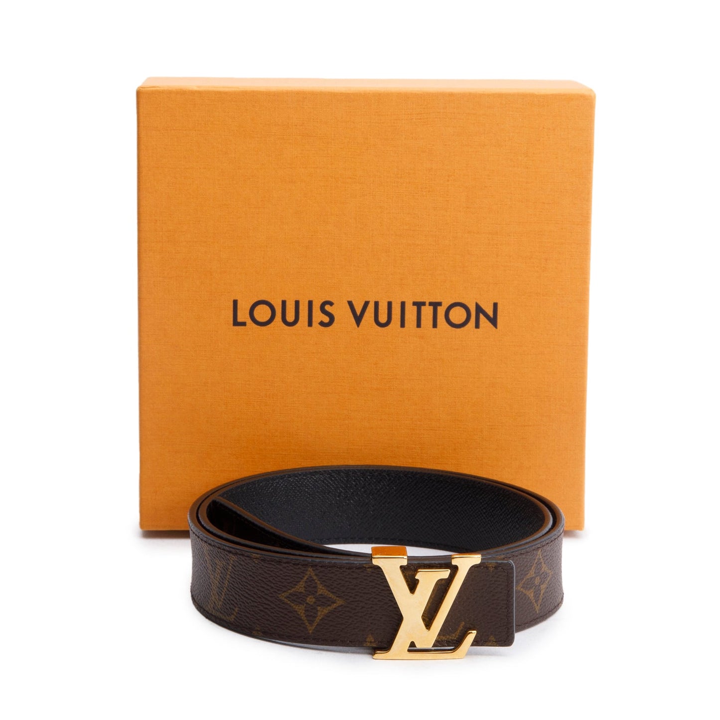Louis Vuitton 2020 Monogram Black Leather LV Initiales 30 MM Reversible Belt 75 30