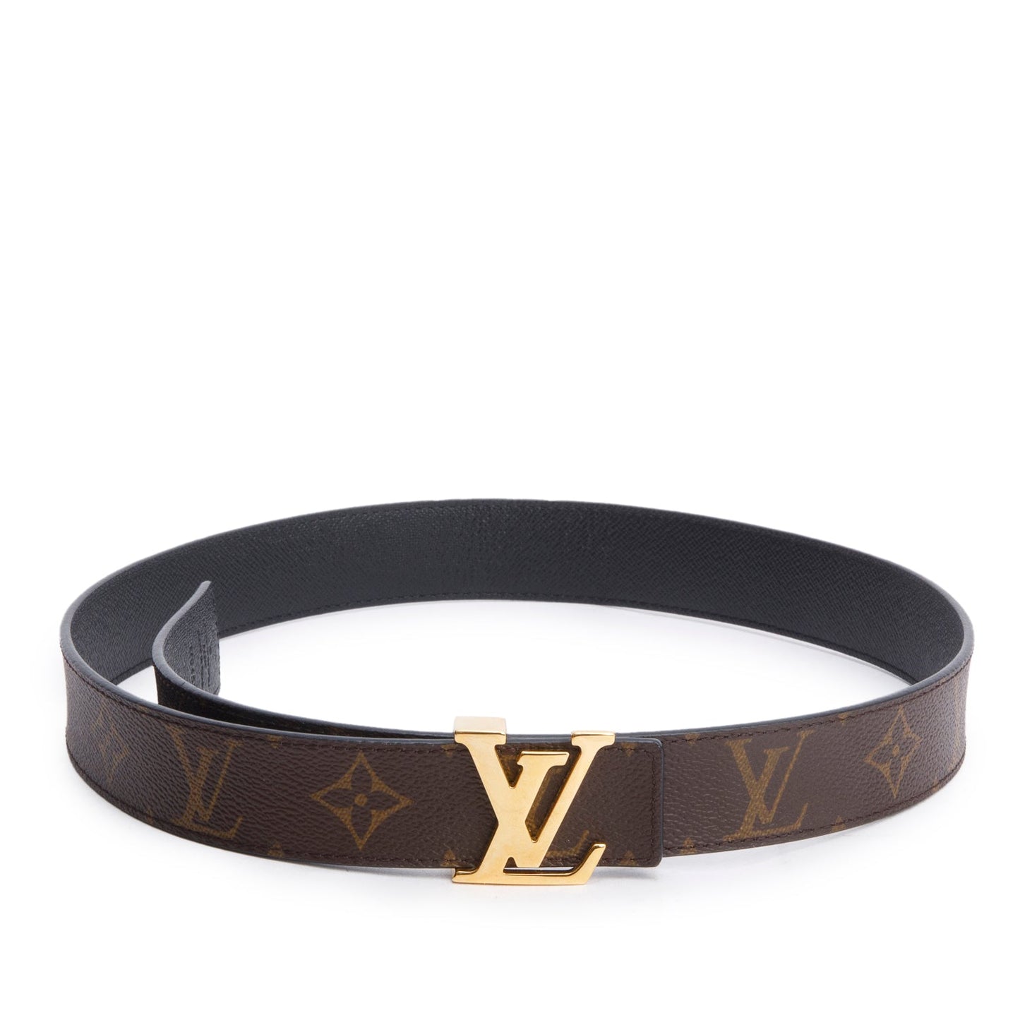 Louis Vuitton 2020 Monogram Black Leather LV Initiales 30 MM Reversible Belt 75 30