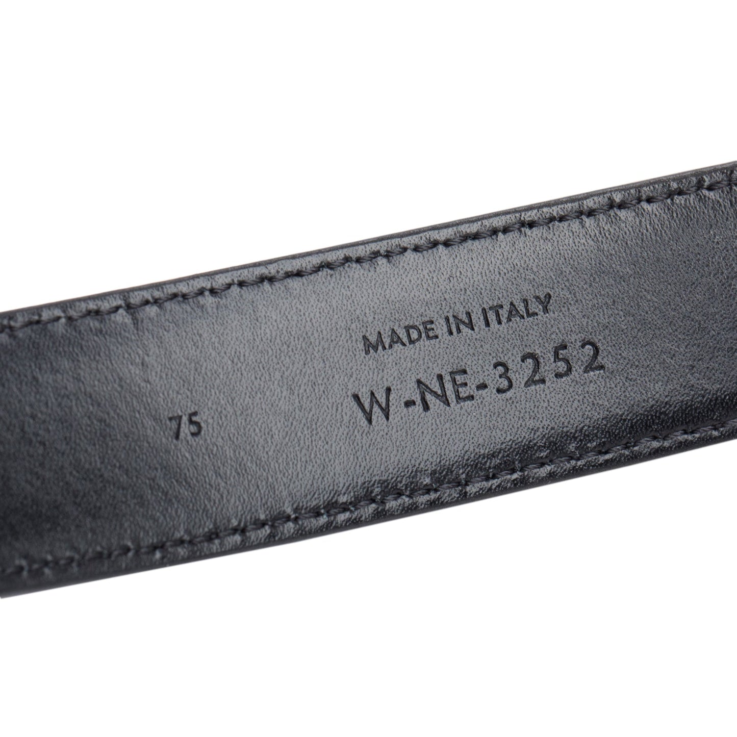 Celine 2022 Black Taurillon Leather Medium Triomphe 25 MM Belt, Size 75