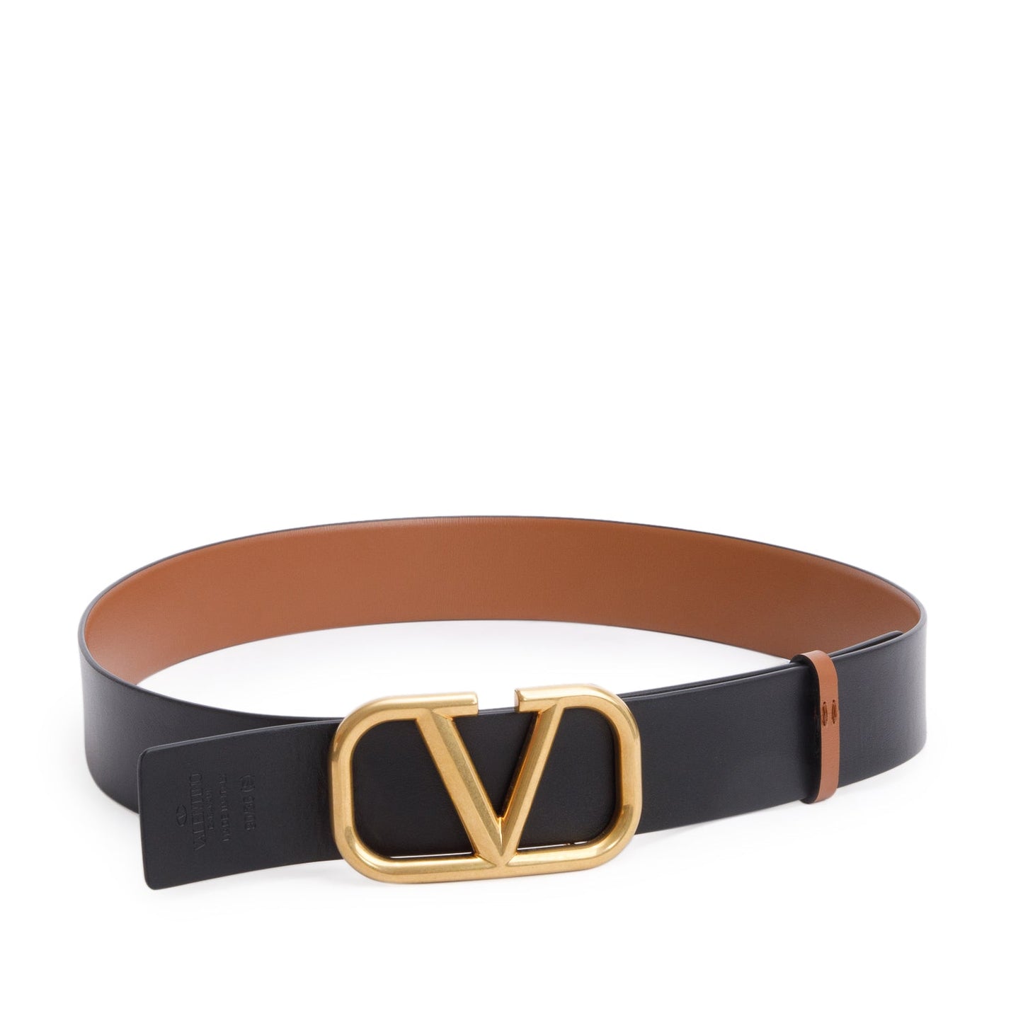 Valentino Brown/Black Calfskin Reversible Vlogo Signature 40 MM Leather Belt, 90 36