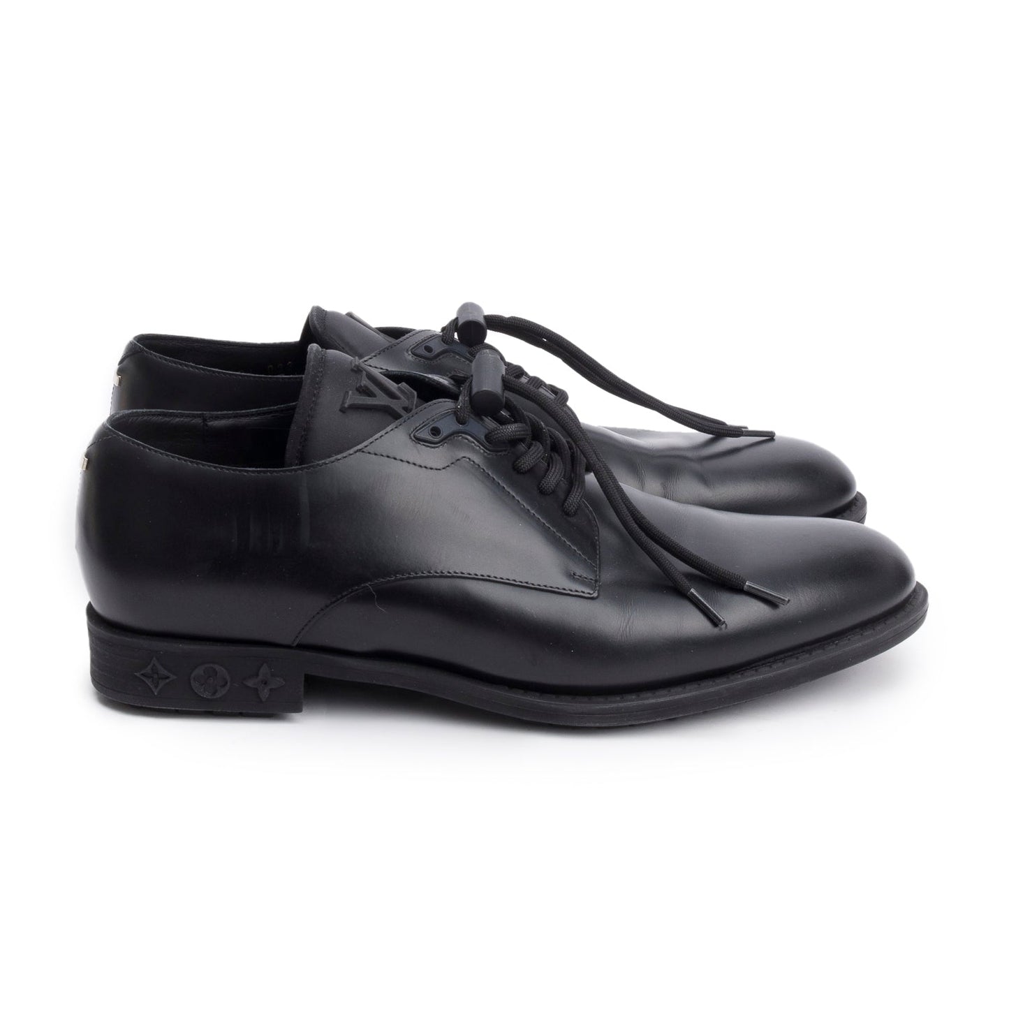 Louis Vuitton 2023 Black Leather LV Flex Derby Shoes, Men's Size 7.5