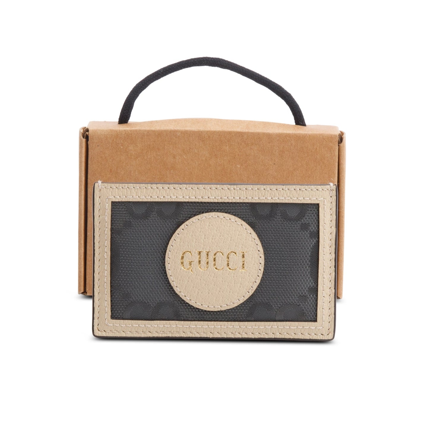 Gucci Beige Calfskin Grey Econyl Off The Grid Card Holder