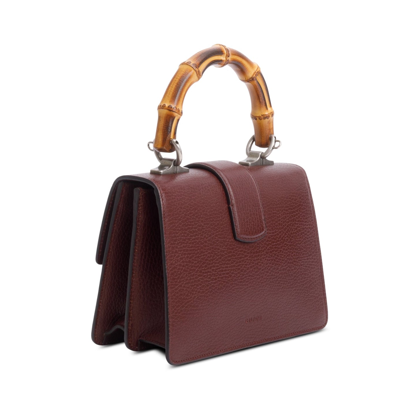 Gucci Burgundy Calfskin Leather Dionysus Bamboo Mini Top Handle Bag