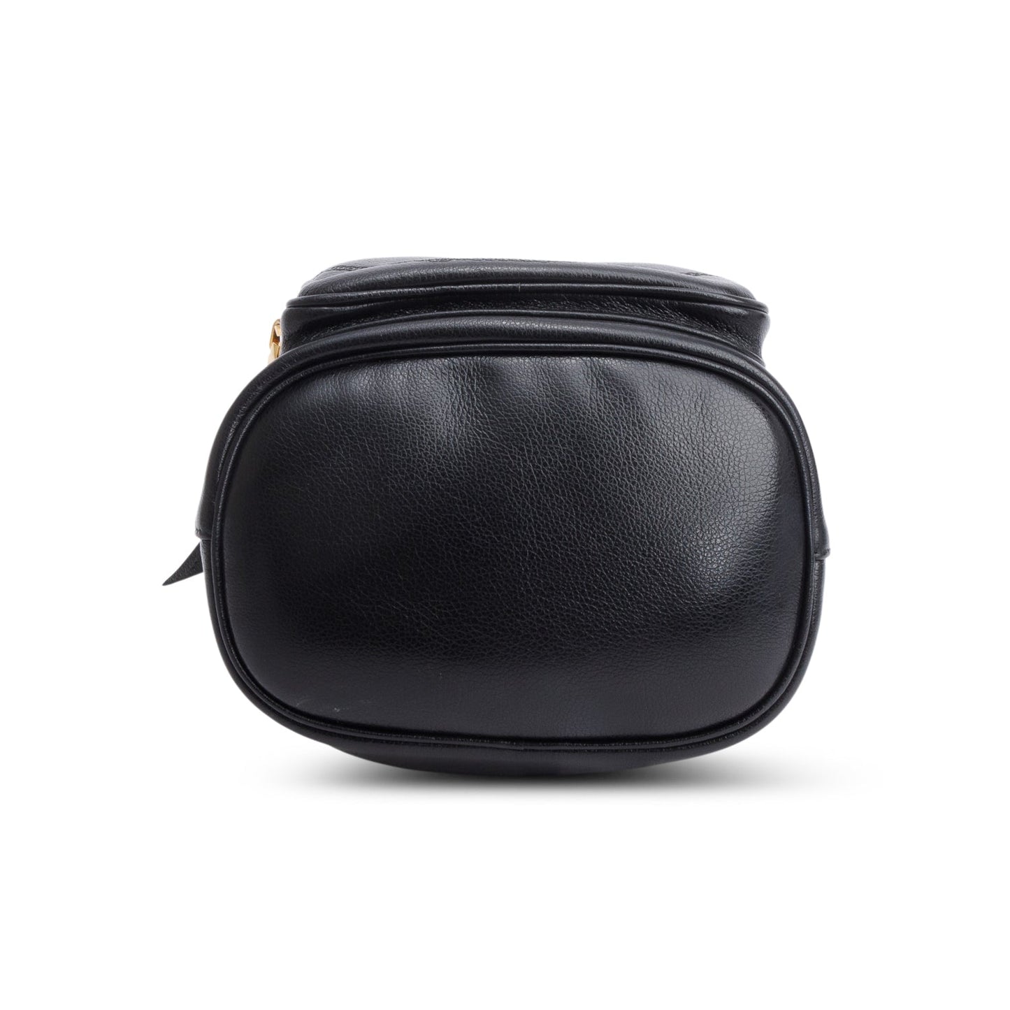 Prada Black Glace Calf Leather Logo Duet Bucket Bag