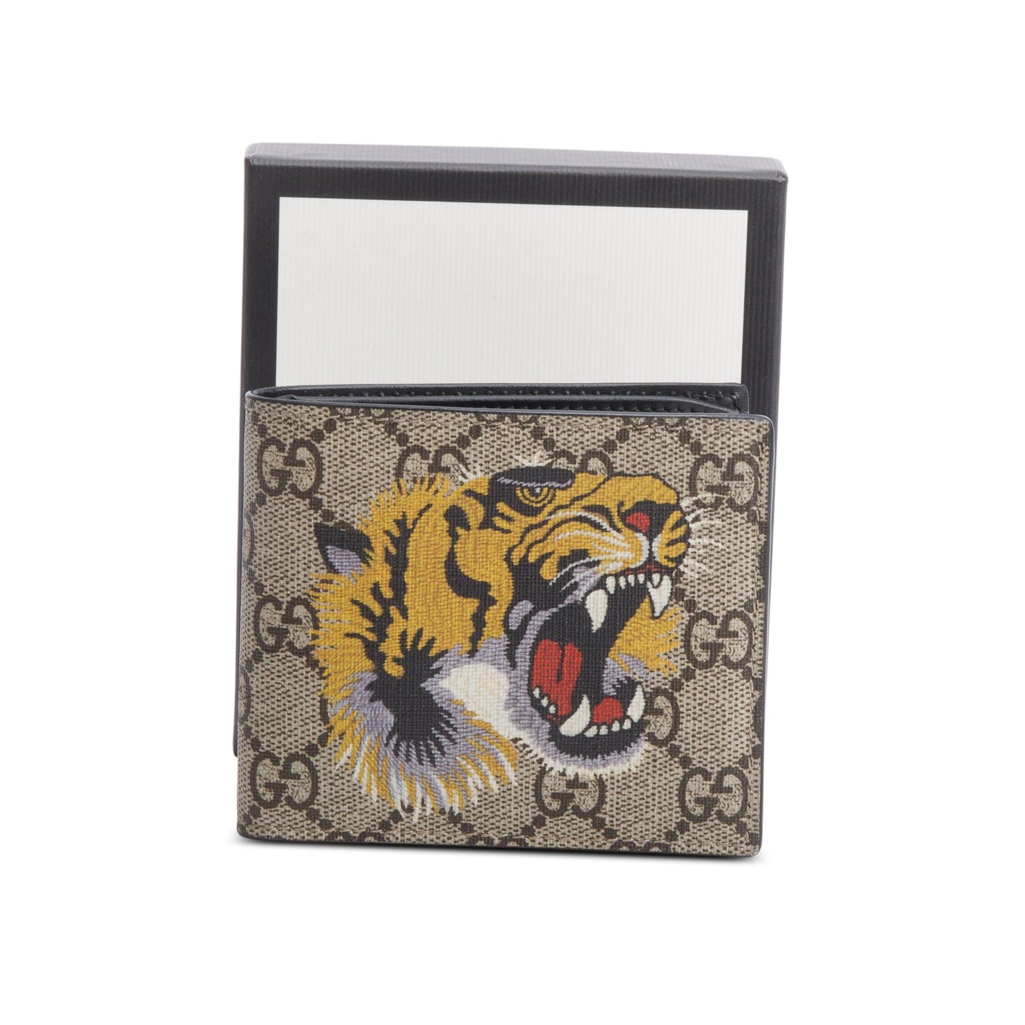 Gucci Beige & Multicolour GG Supreme Tiger Print Bifold Wallet