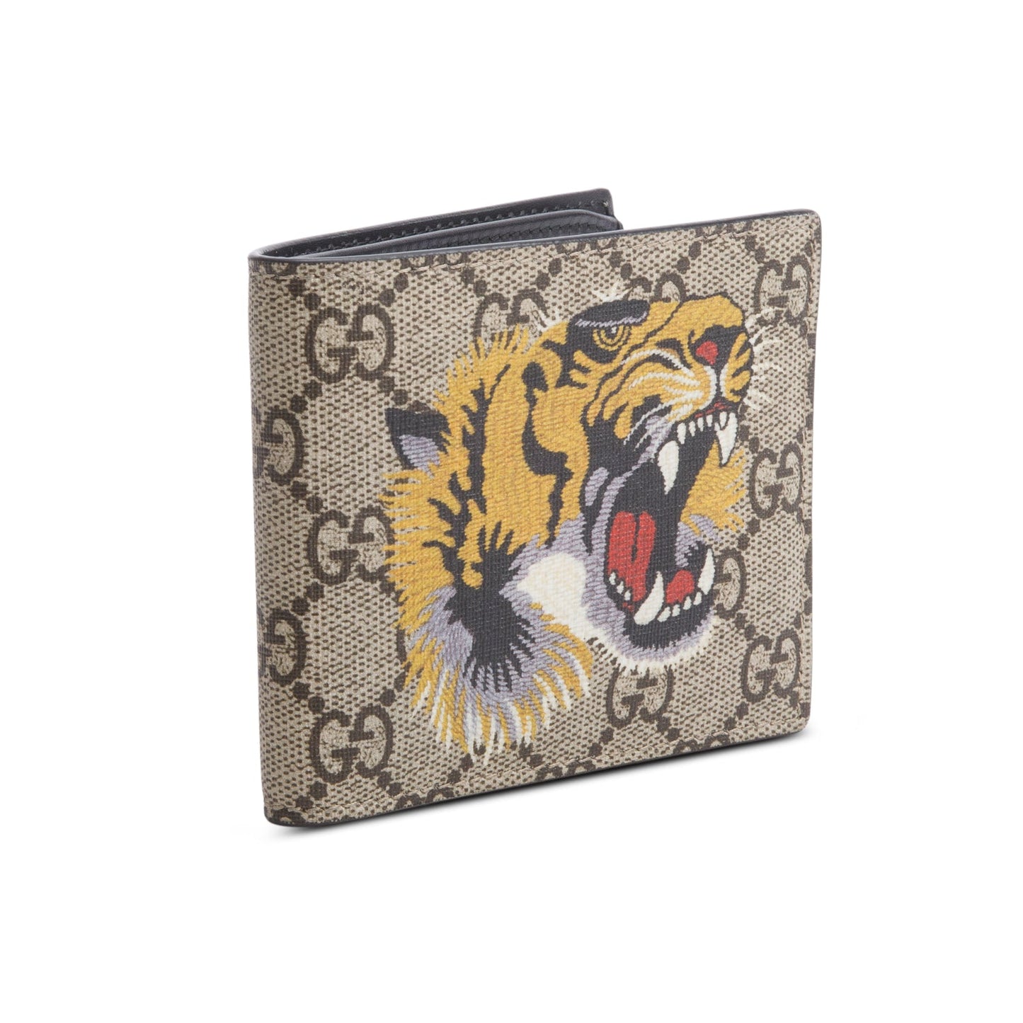 Gucci Beige & Multicolour GG Supreme Tiger Print Bifold Wallet