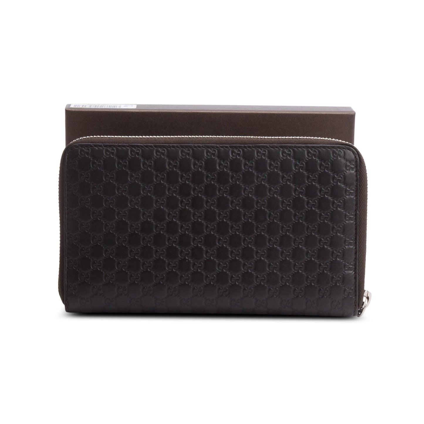 Gucci Brown Microguccissima Leather Zip Around Wallet Organizer