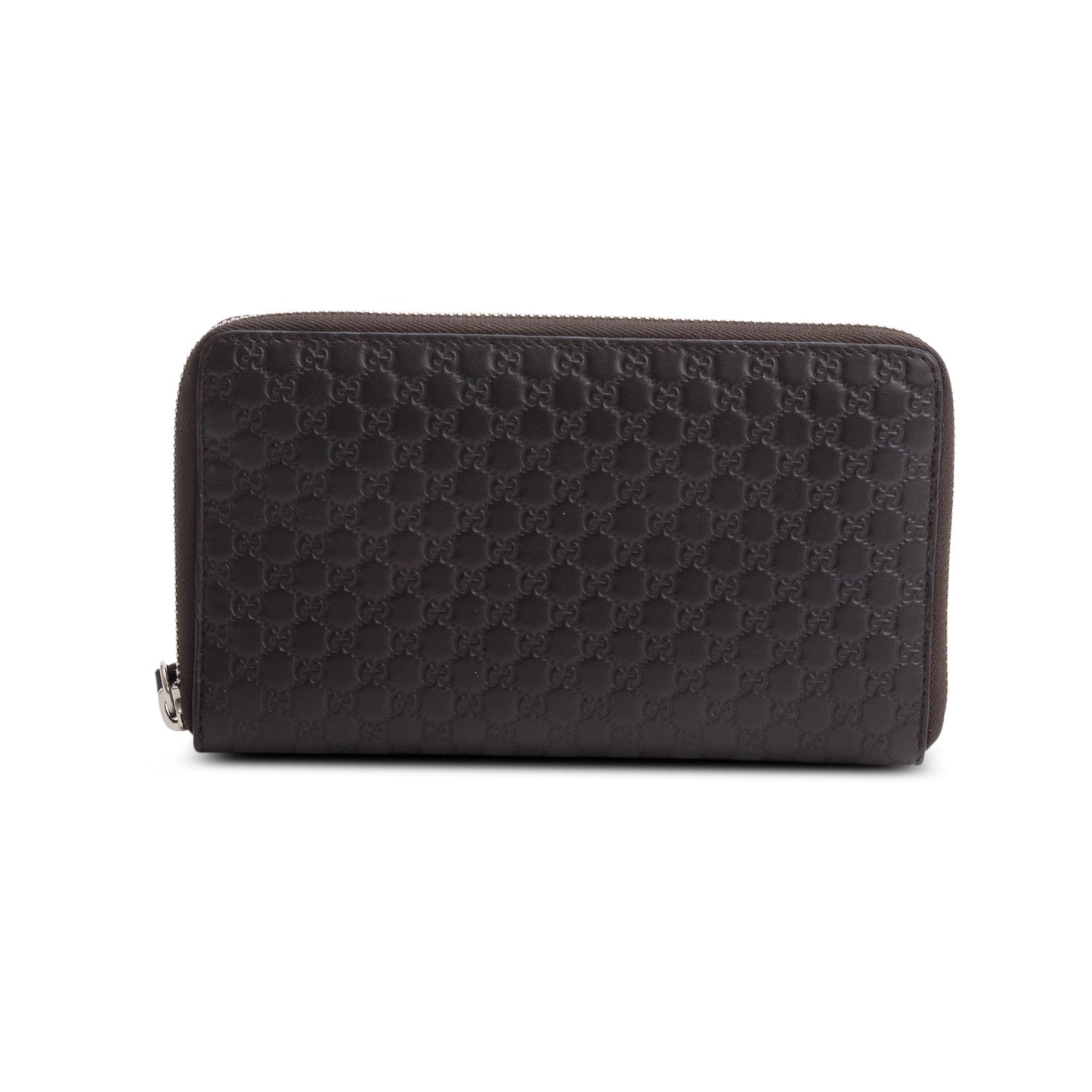 Gucci Brown Microguccissima Leather Zip Around Wallet Organizer