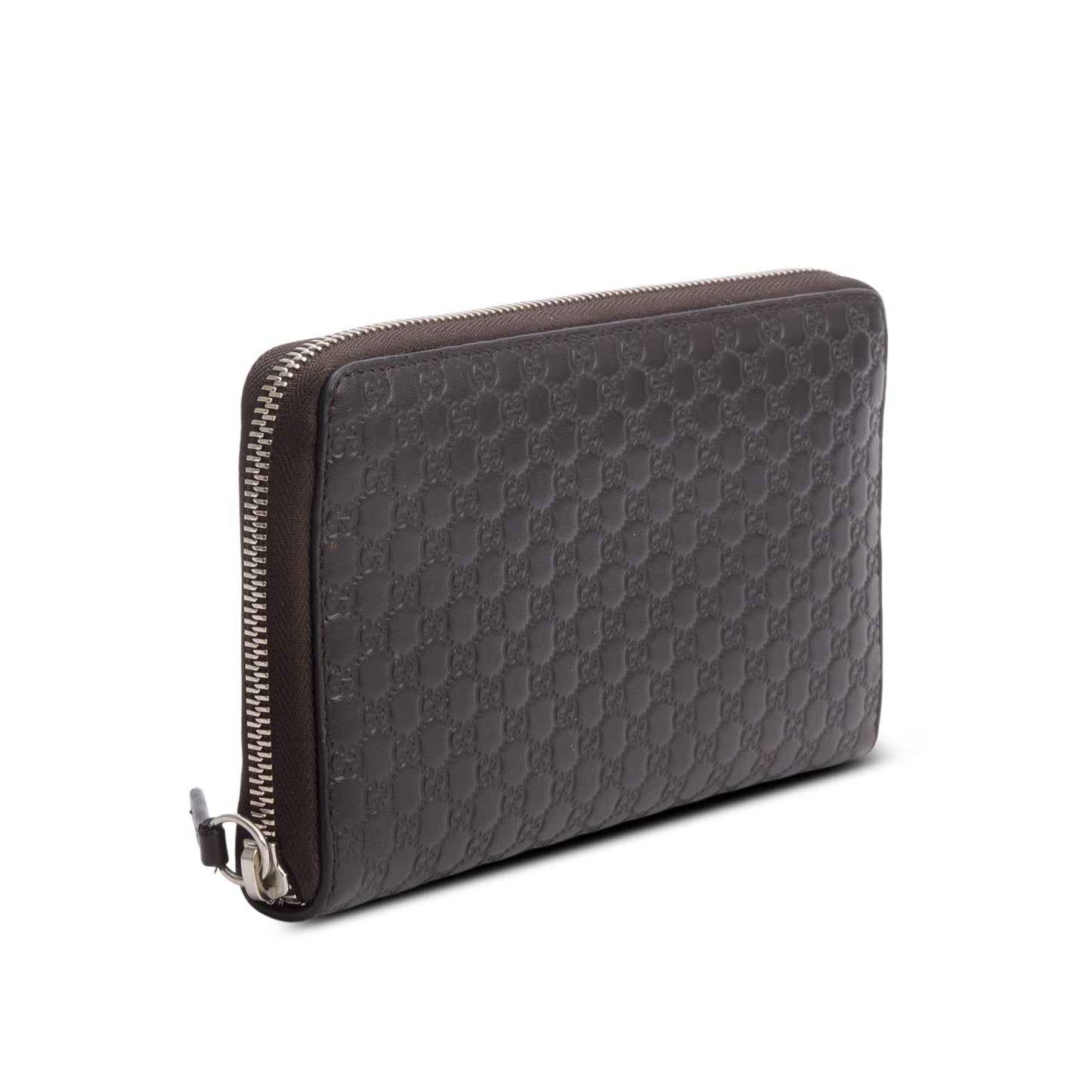 Gucci Brown Microguccissima Leather Zip Around Wallet Organizer