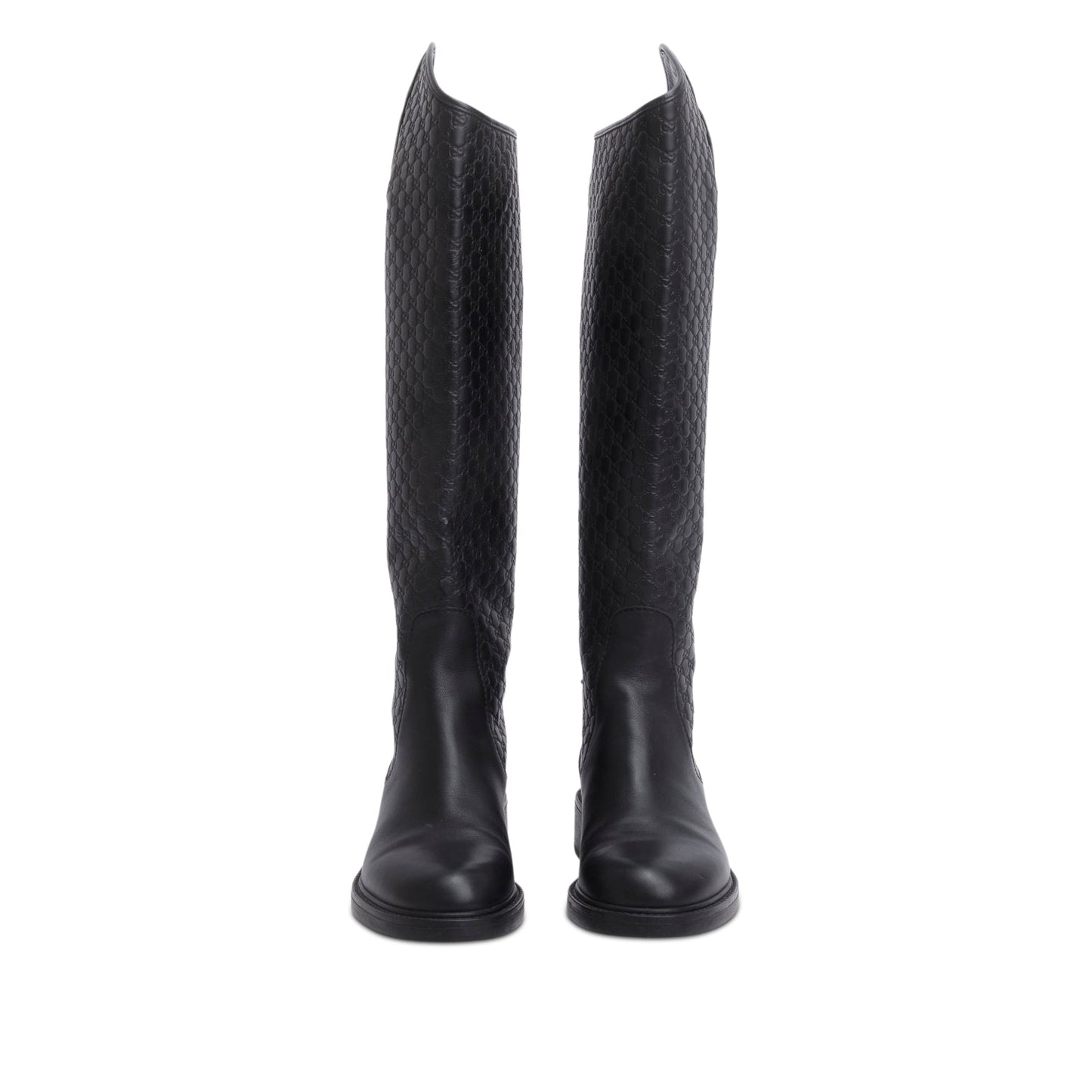Gucci Brown Microguccissima Leather Knee-High Riding Boots, Size 36