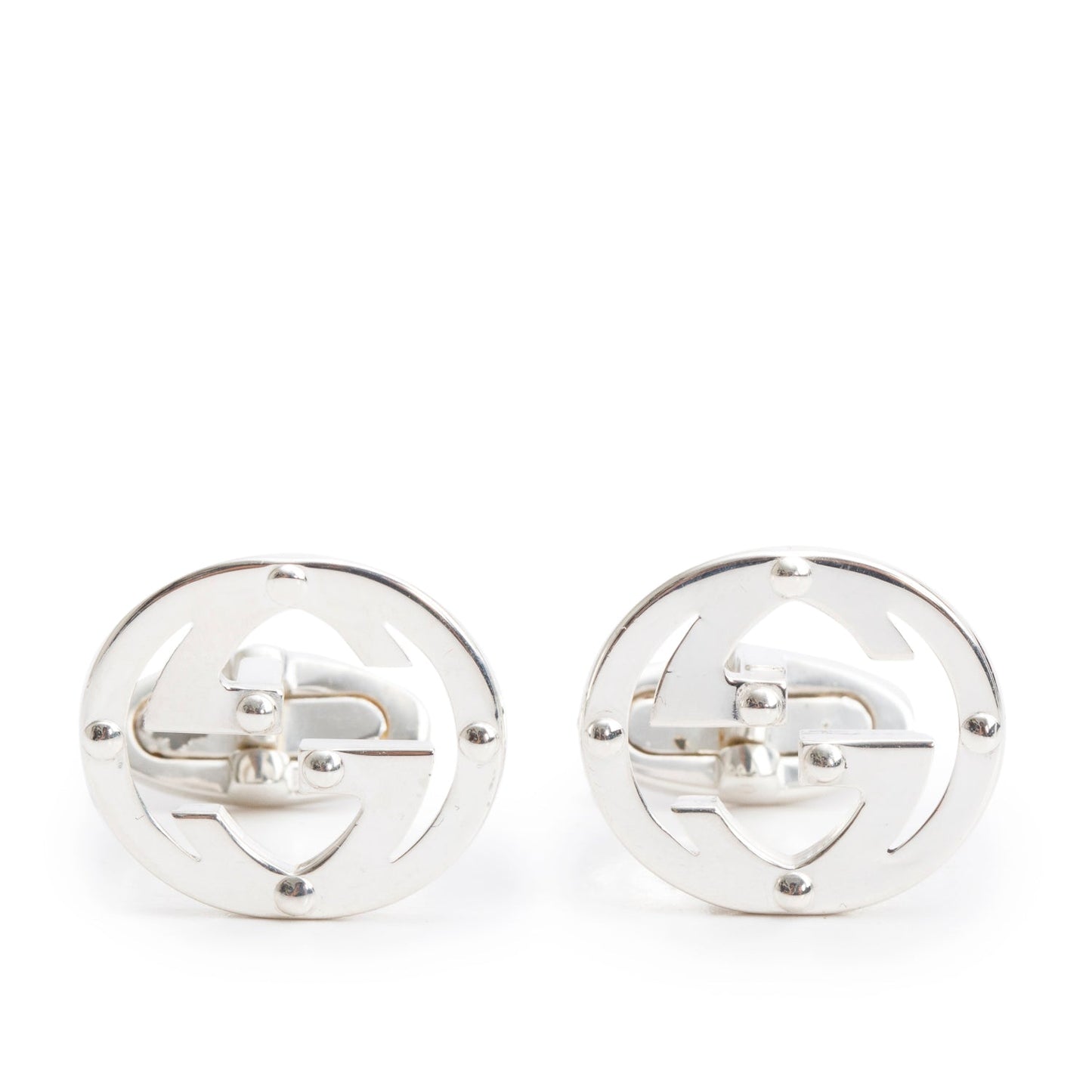 Gucci Sterling Silver Interlocking G Cufflinks