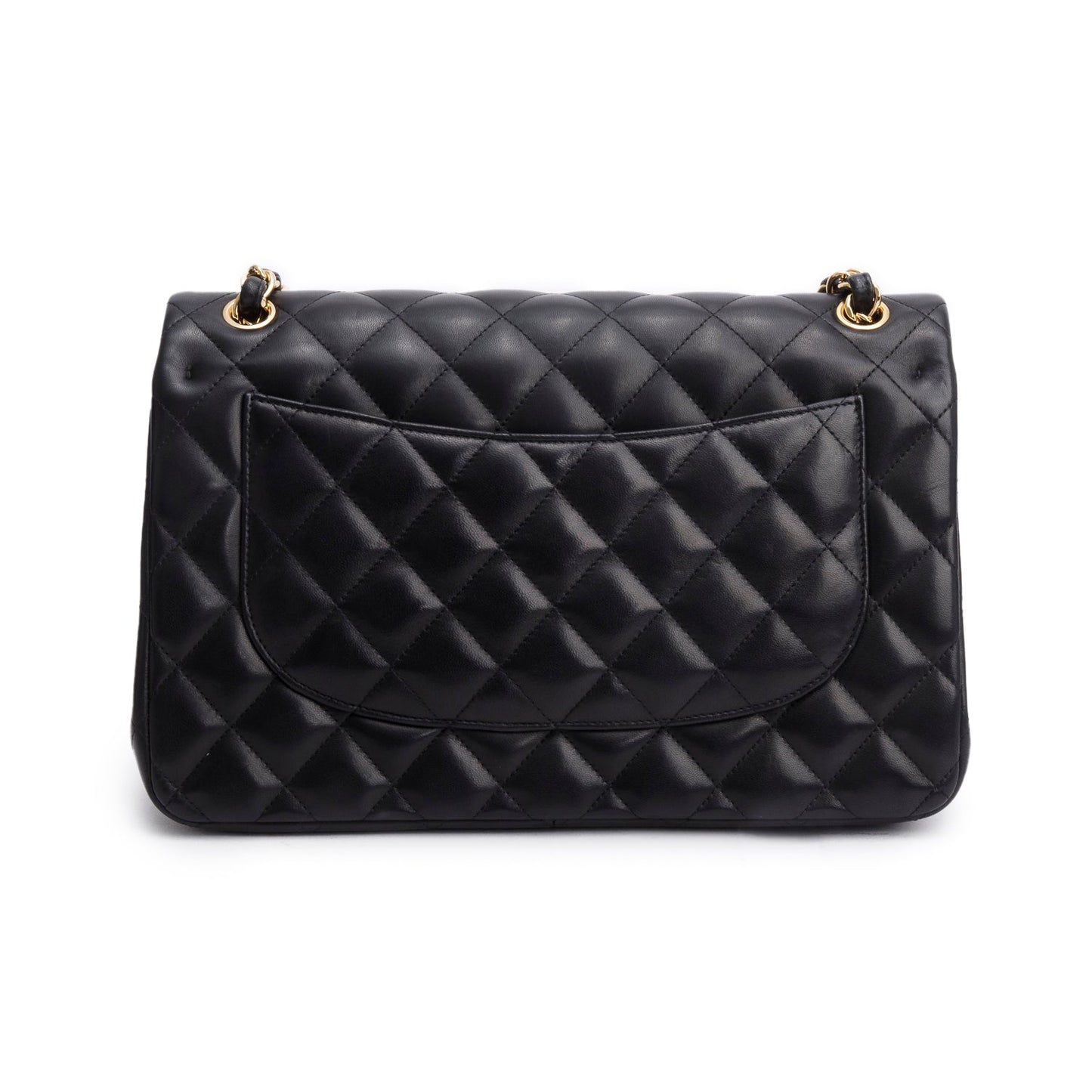 Chanel Black Quilted Lambskin Leather Classic Jumbo Double Flap Bag