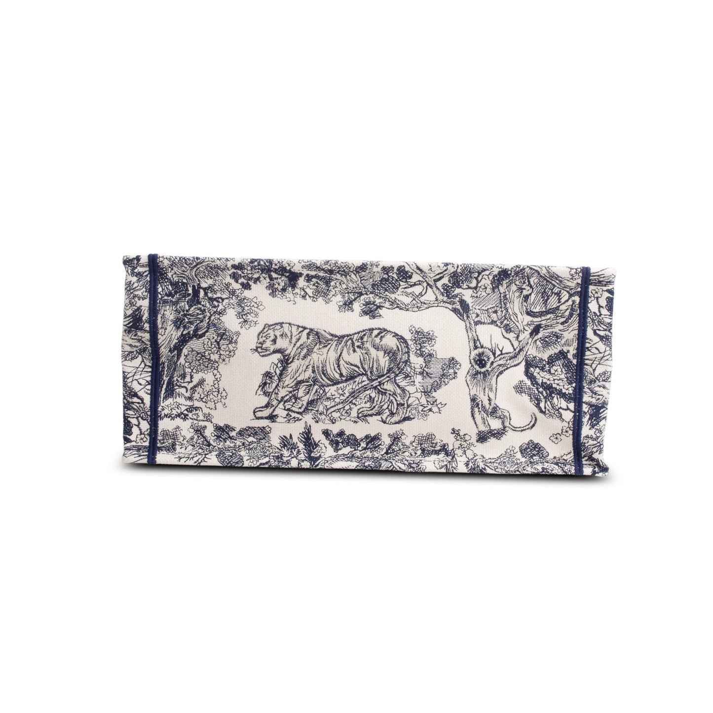 Christian Dior 2024 Large Ecru and Blue Toile de Jouy  Embroidery Canvas Book Tote