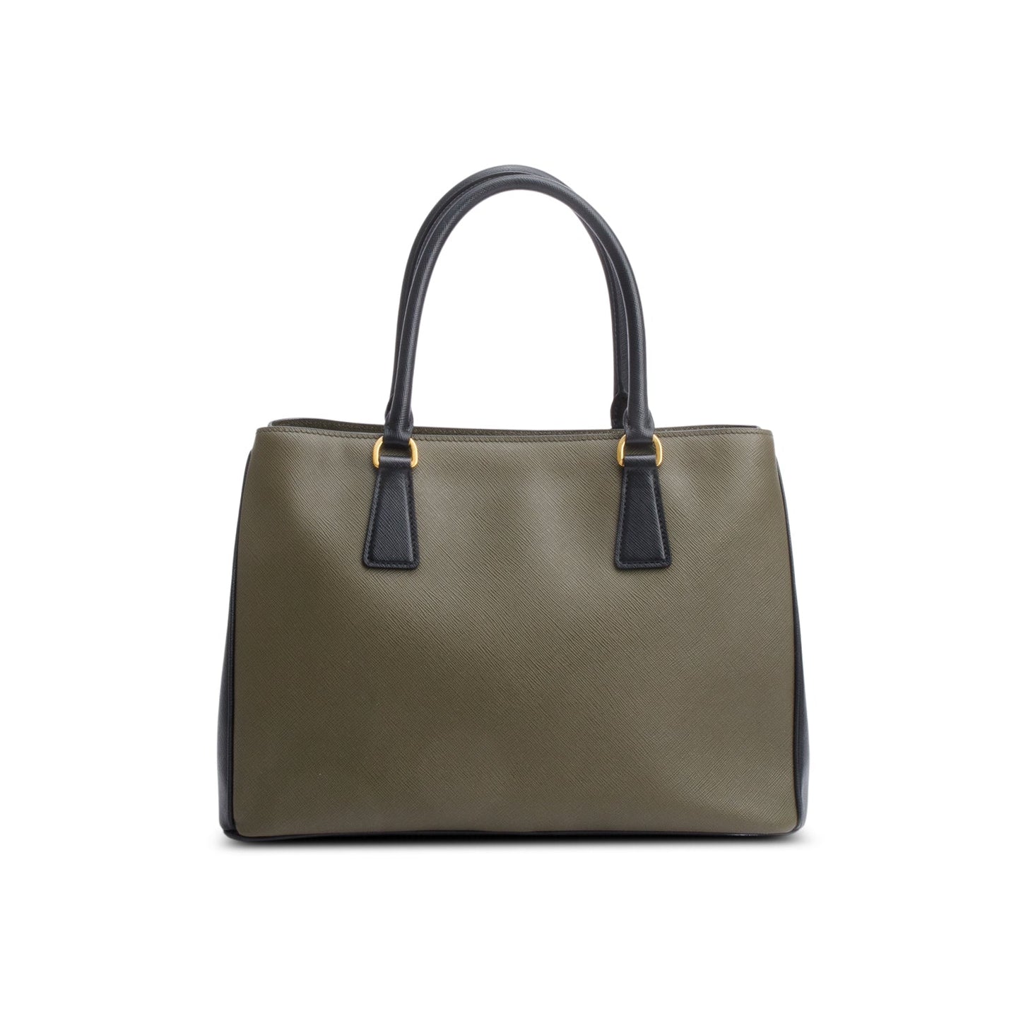 Prada Olive Green/Black Saffiano Lux Medium Galleria Tote