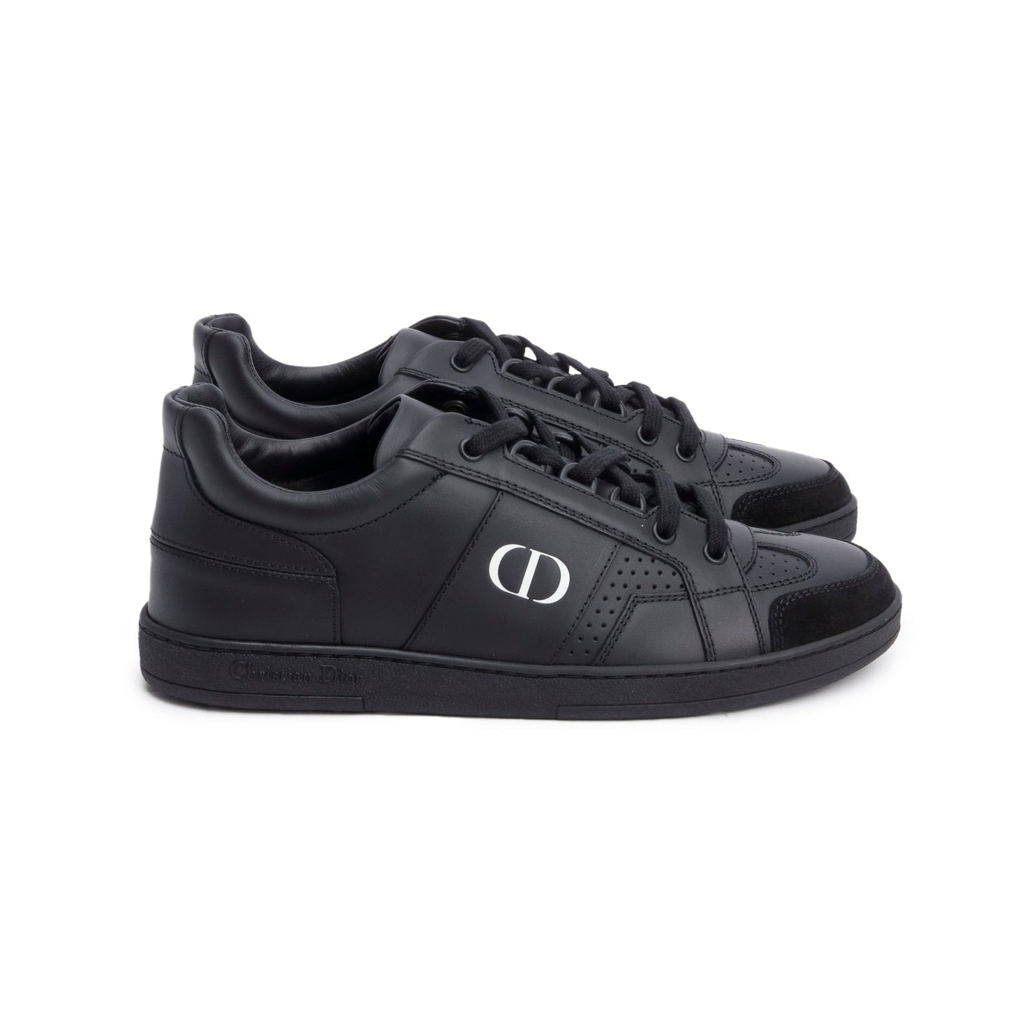 Christian Dior Black Leather Uniform Sneakers, Size 37.5