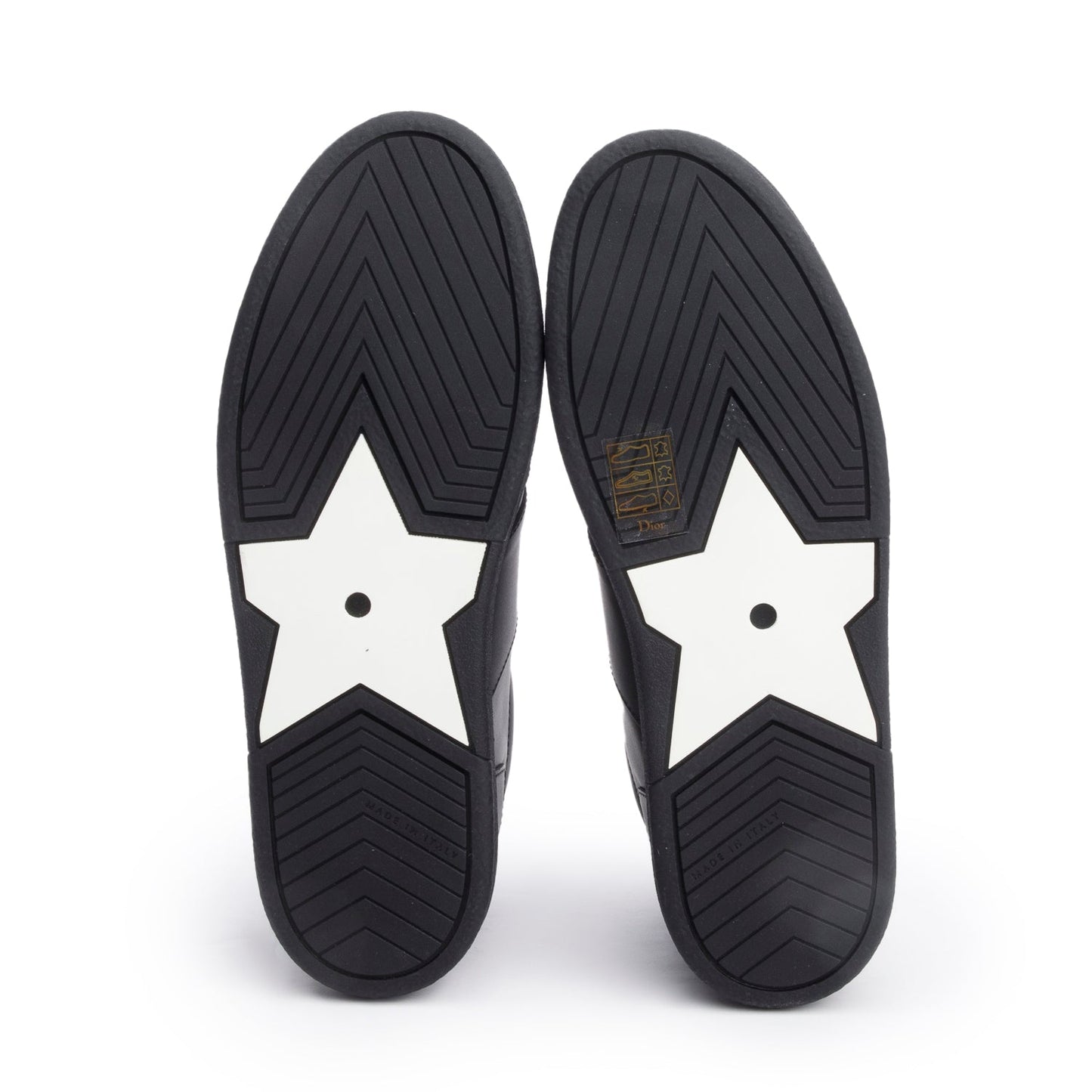 Christian Dior Black Leather Uniform Sneakers, Size 37.5